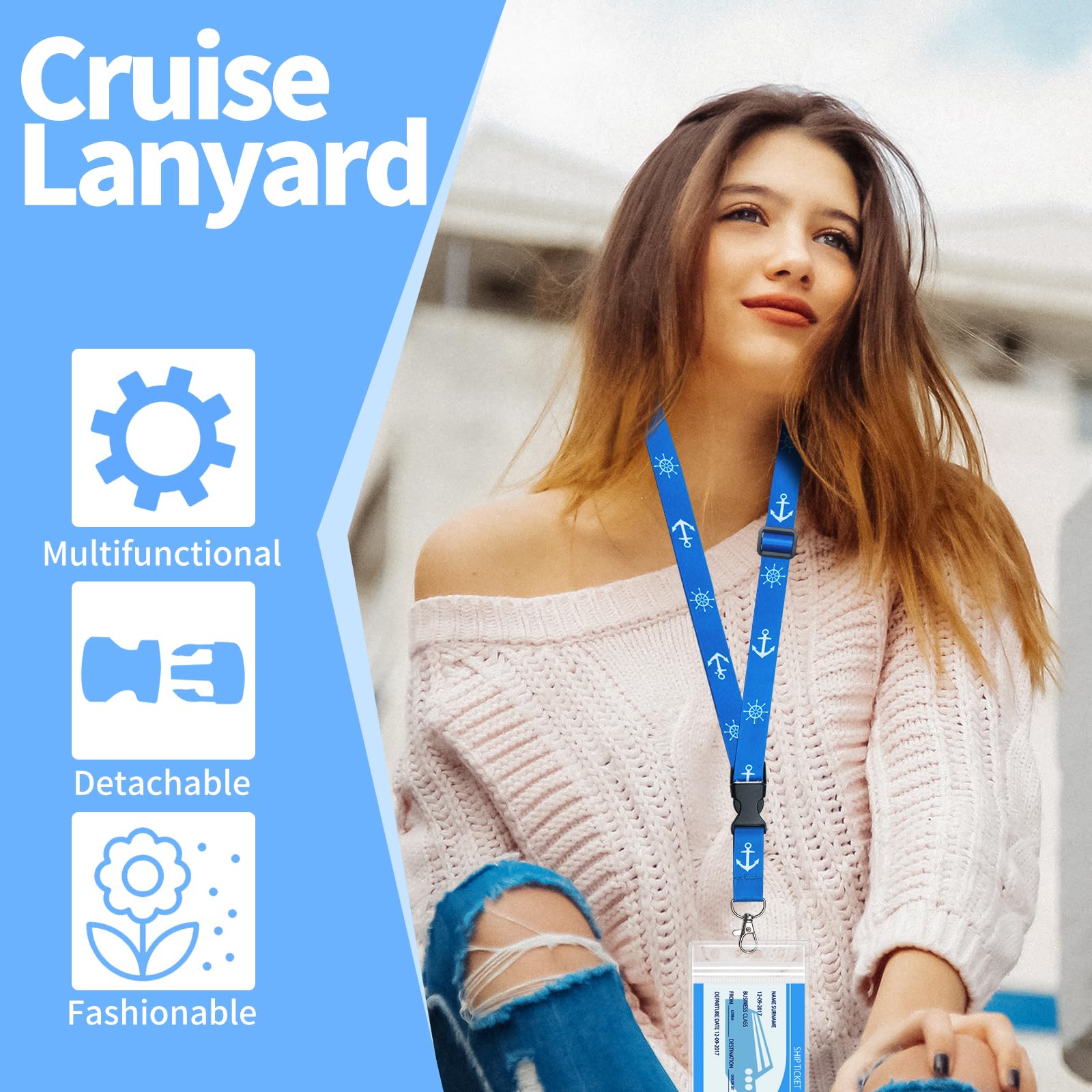 Cruise Ship Card Lanyards - 3 Pack Adjustable with Buckles for Travel Essentials