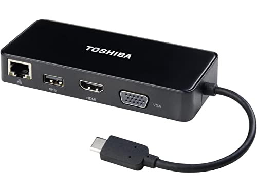 TOSHIBA DynaDock USB-C Docking Station with VGA, HDMI & Gigabit Ethernet - Universal Laptop Dock for Home Office, Business Travel & Remote Work