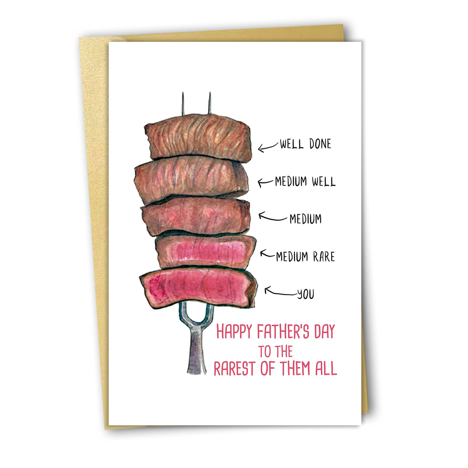 Funny Father's Day Card from Daughter or Son - Naughty Steak Sarcastic Birthday Greeting Card for Dad | Unique Blank Card for Daddy | Perfect for Father's Day, Birthday & Special Occasions