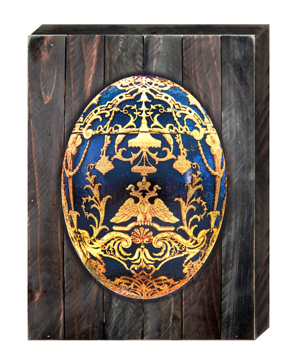Faberge Egg Art on Board - Handcrafted Wall Decor for Home & Office | Vintage Style Decorative Hanging Art for Living Room, Bedroom, and Gifts