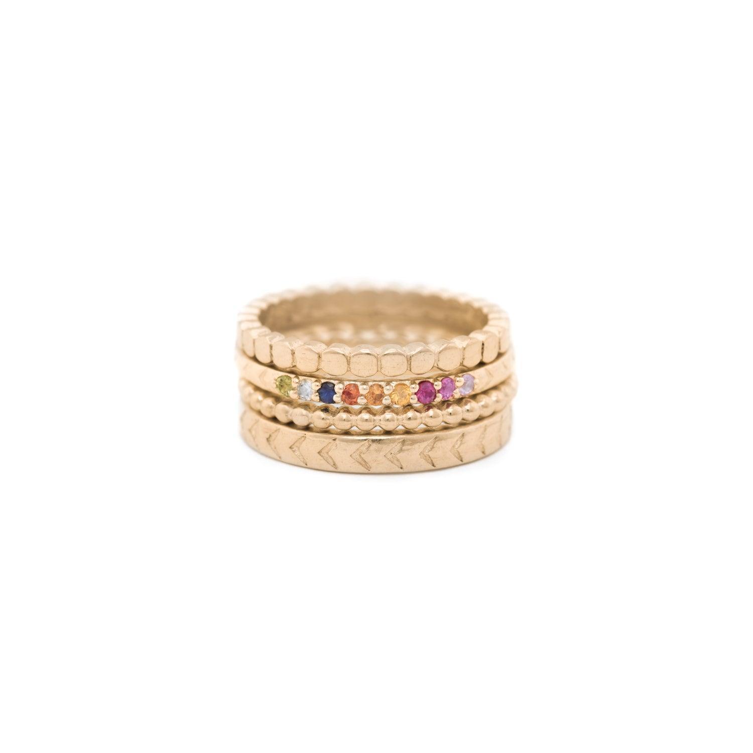 14K Gold Beaded Wedding Band Ring for Women - Elegant Bridal Jewelry for Engagement, Anniversary & Special Occasions