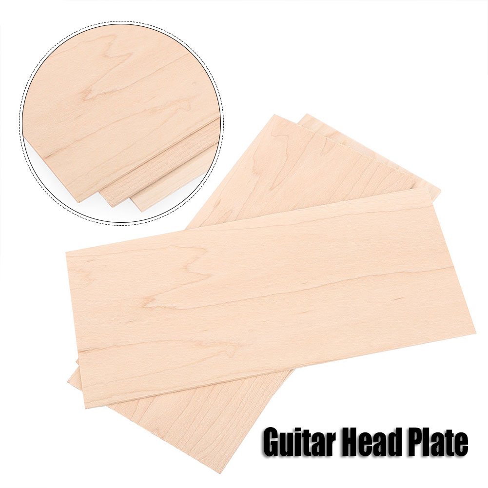 3Pcs Maple Guitar Head Veneers - Premium Guitar Headplate for Luthiers & DIY Repair - Replacement Tool for Acoustic & Electric Guitars - Perfect for Custom Builds & Instrument Restoration