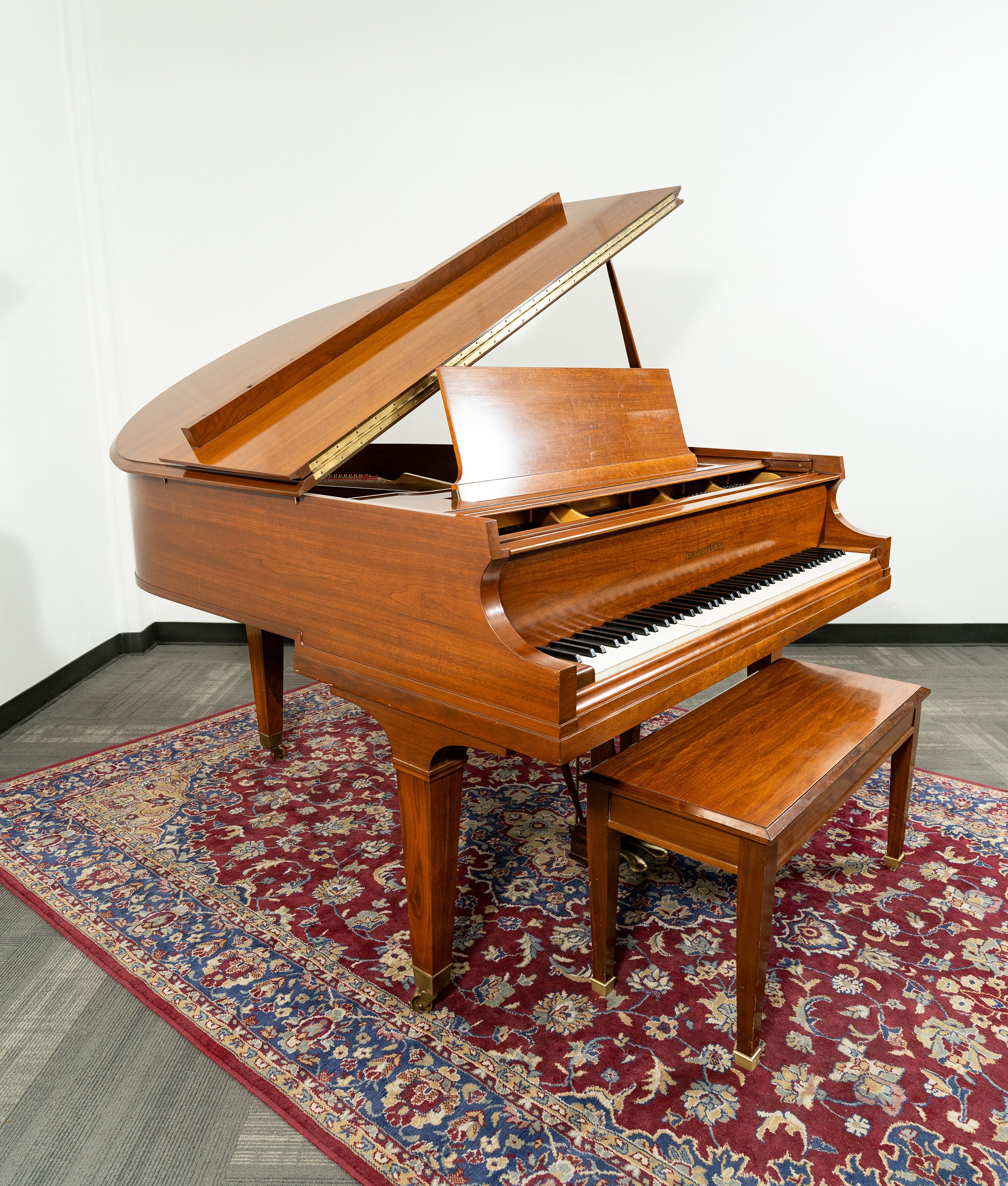 Baldwin 5'2 Model M Grand Piano in Satin Walnut Finish | Used Vintage Piano with Serial Number 159598 | Perfect for Home, Studio & Concert Performances