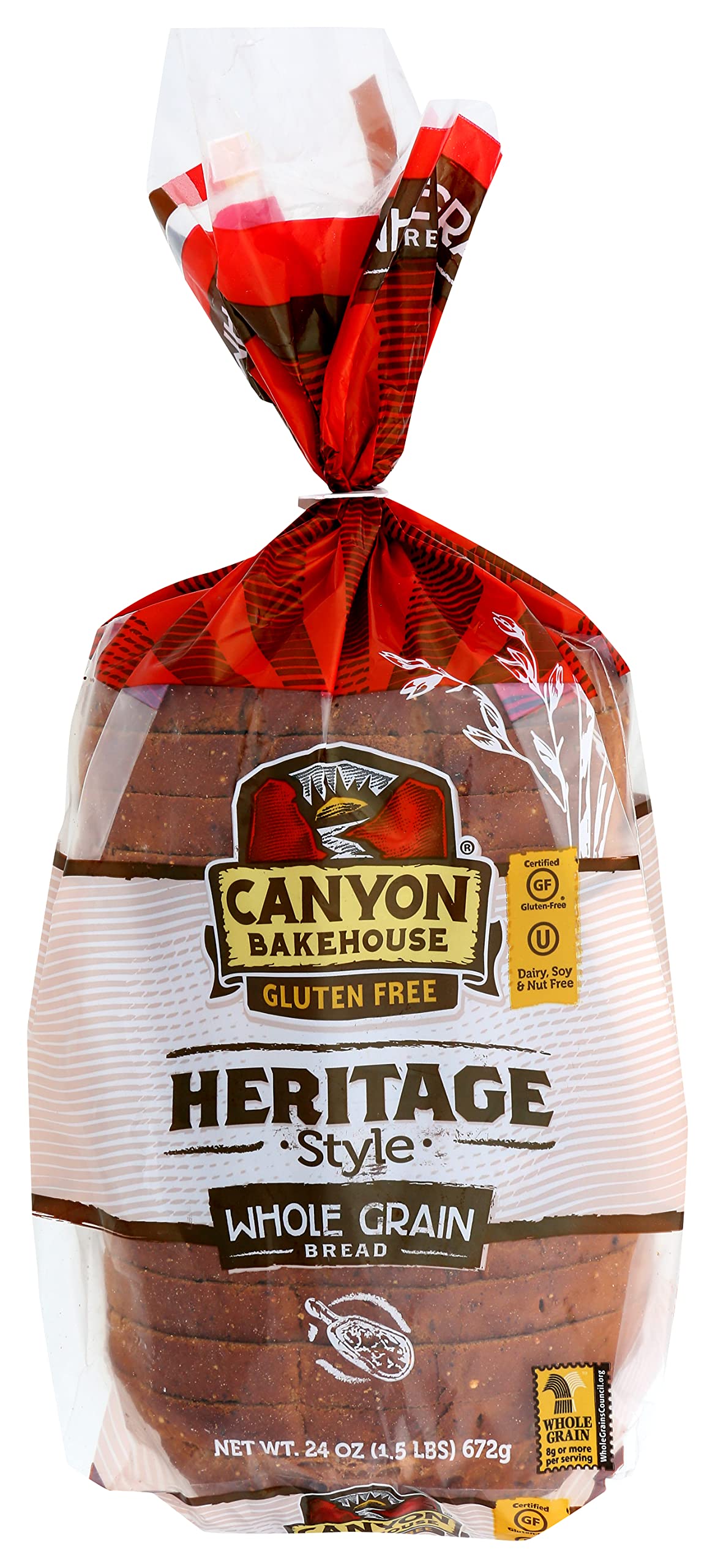 Canyon Bakehouse Whole Grain Heritage Bread - 24 Oz (Pack of 6) | Gluten-Free, Non-GMO, Kosher Certified | Perfect for Sandwiches, Toast & Healthy Breakfasts