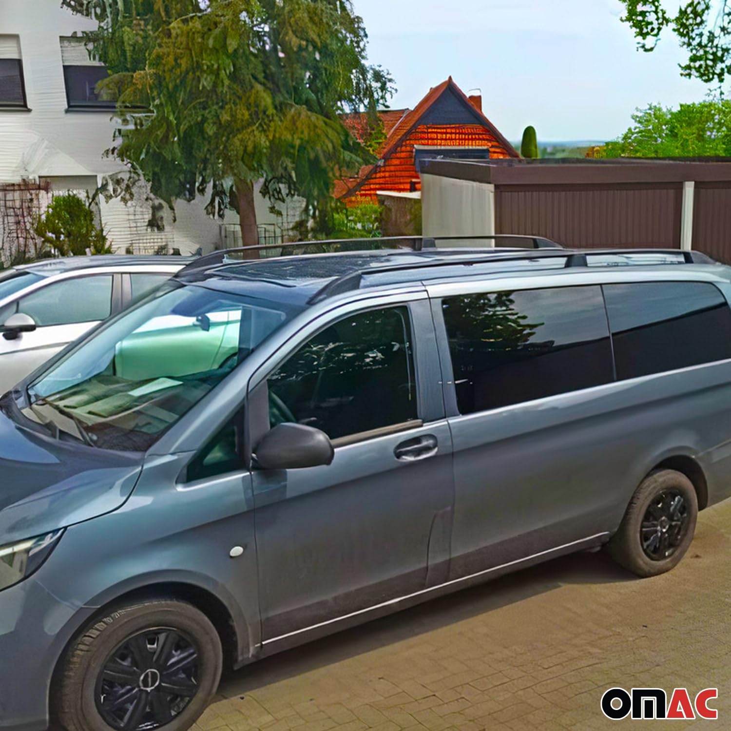 OMAC Black Roof Rack Side Rails for 2010-2013 Ford Transit Connect Short - Heavy Duty Cargo Carrier for Kayak, Luggage & Outdoor Gear - Perfect for Camping, Road Trips & Adventure Travel