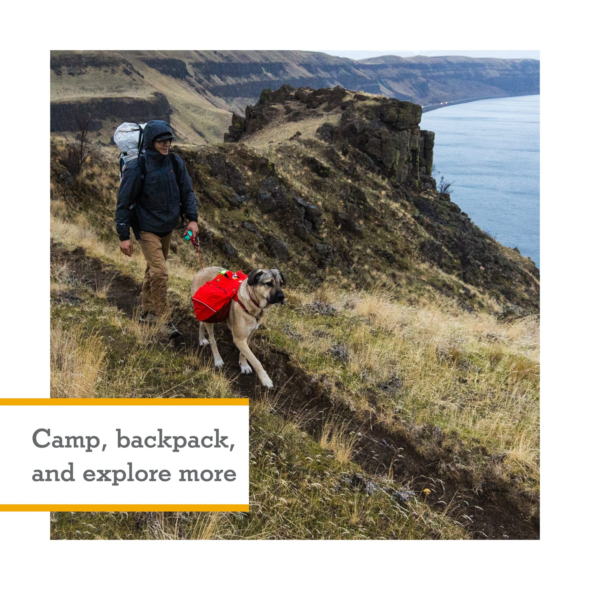 Ruffwear Palisades Dog Backpack for Hiking - Multi-Day Adventure Pack with Saddlebags & Hydration Bladder - Red Sumac Small - Perfect for Outdoor Camping & Trail Exploration with Your Dog