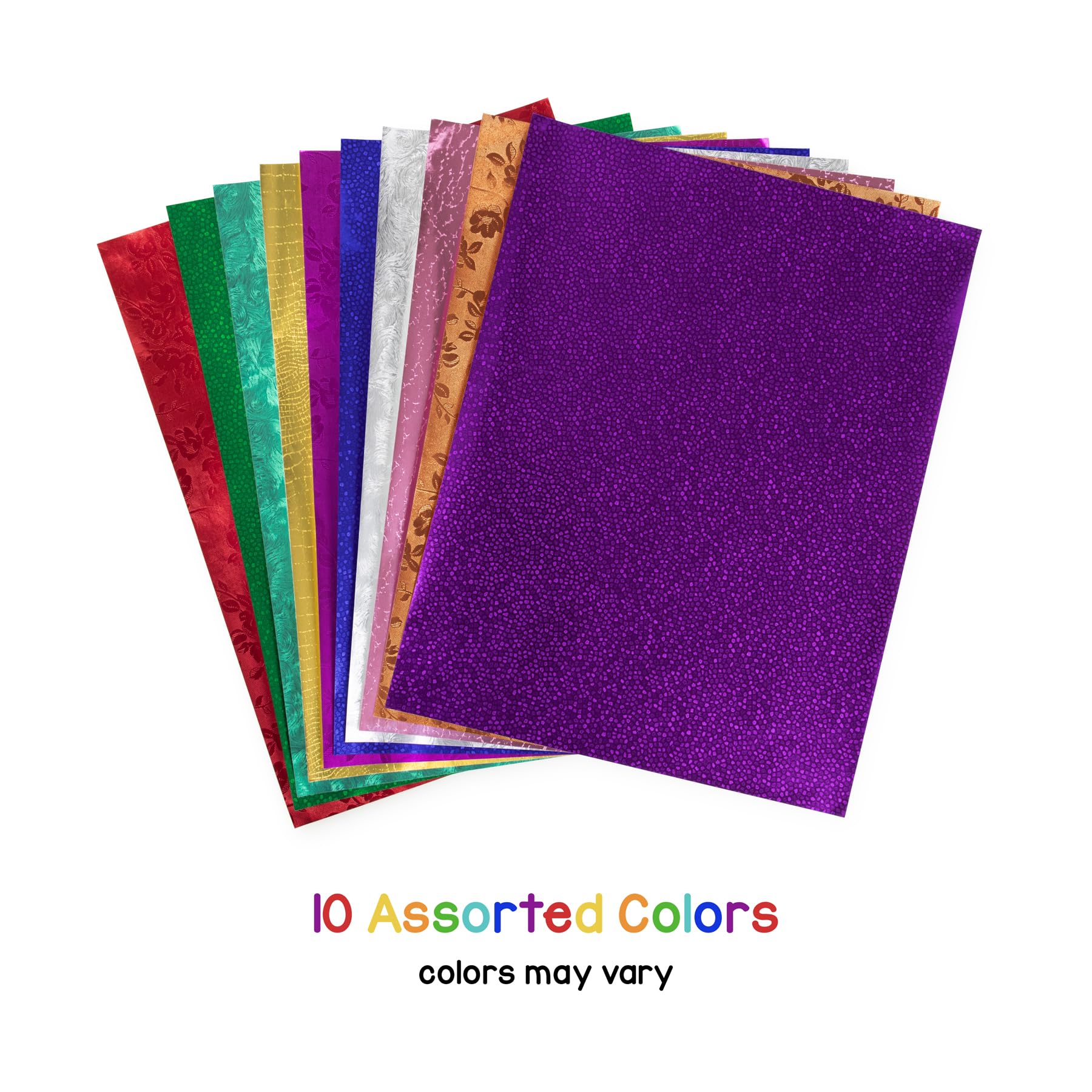 Hygloss Embossed Metallic Foil Paper - 30 Sheets of 8.5x10 Inch Shiny Craft Paper for DIY Projects, Scrapbooking, Card Making & Gift Wrapping - Premium Embossed Foil Sheets for Arts & Crafts