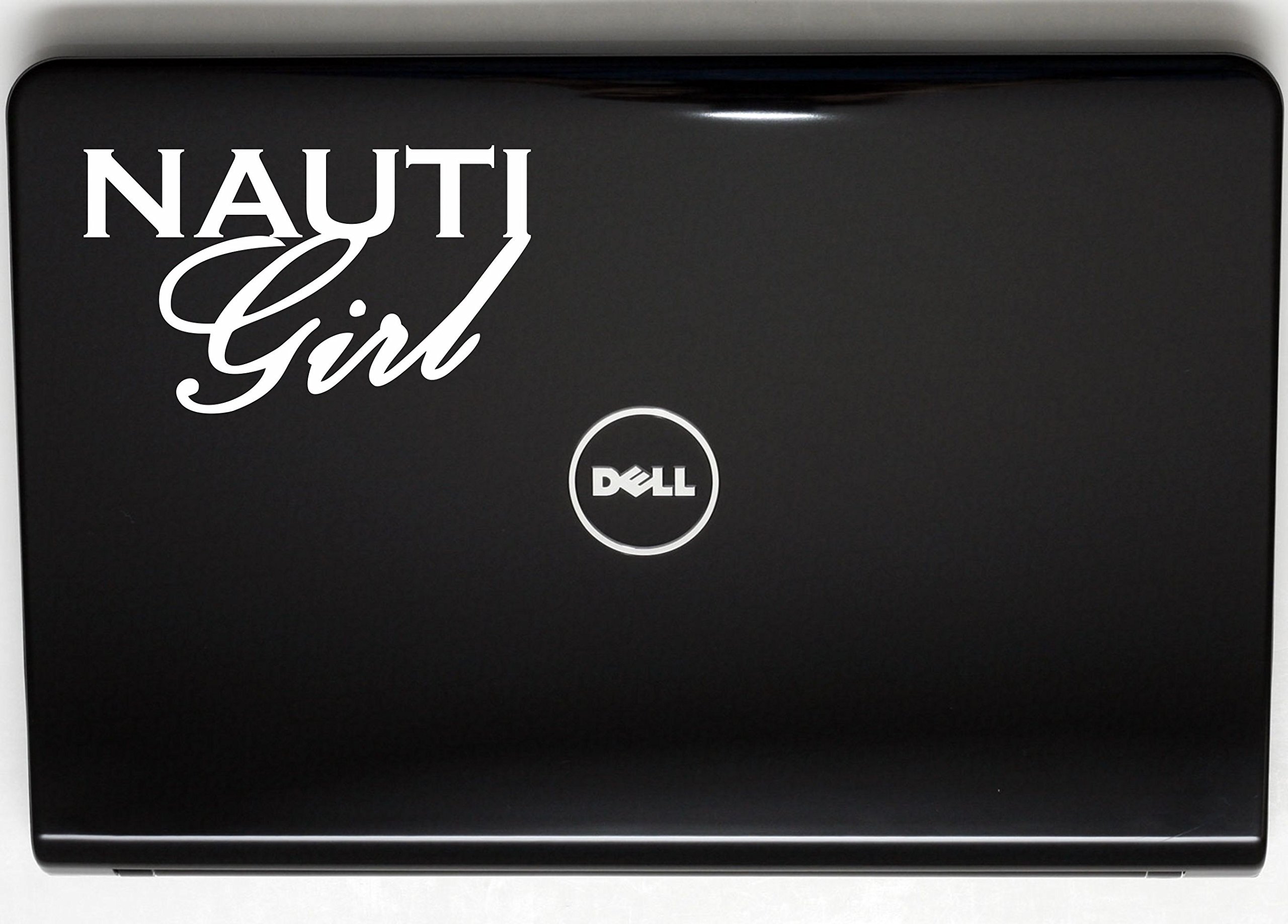 Nauti Girl 6.5x3.75 Inch Die Cut Vinyl Decal Sticker for Car Windows, Trucks, Tool Boxes, Laptops, MacBooks - Waterproof Decal for Any Smooth Surface - Perfect for Boat Enthusiasts & Outdoor Decor