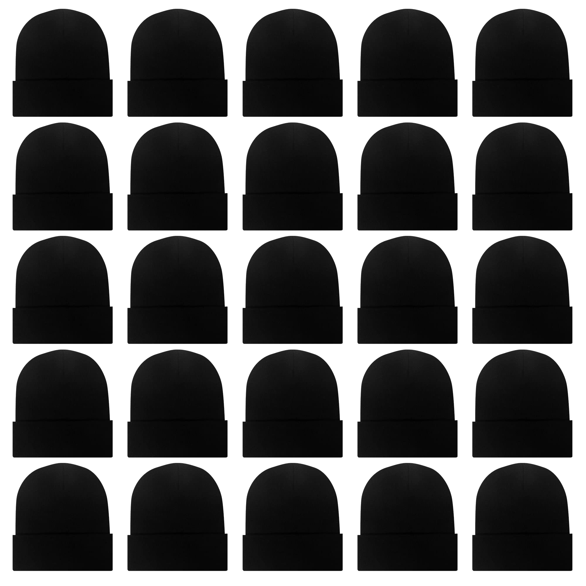 25 Pack Winter Beanie Hats Bulk for Men & Women - Warm Knit Skull Caps for Cold Weather - Perfect for Skiing, Snowboarding & Outdoor Activities