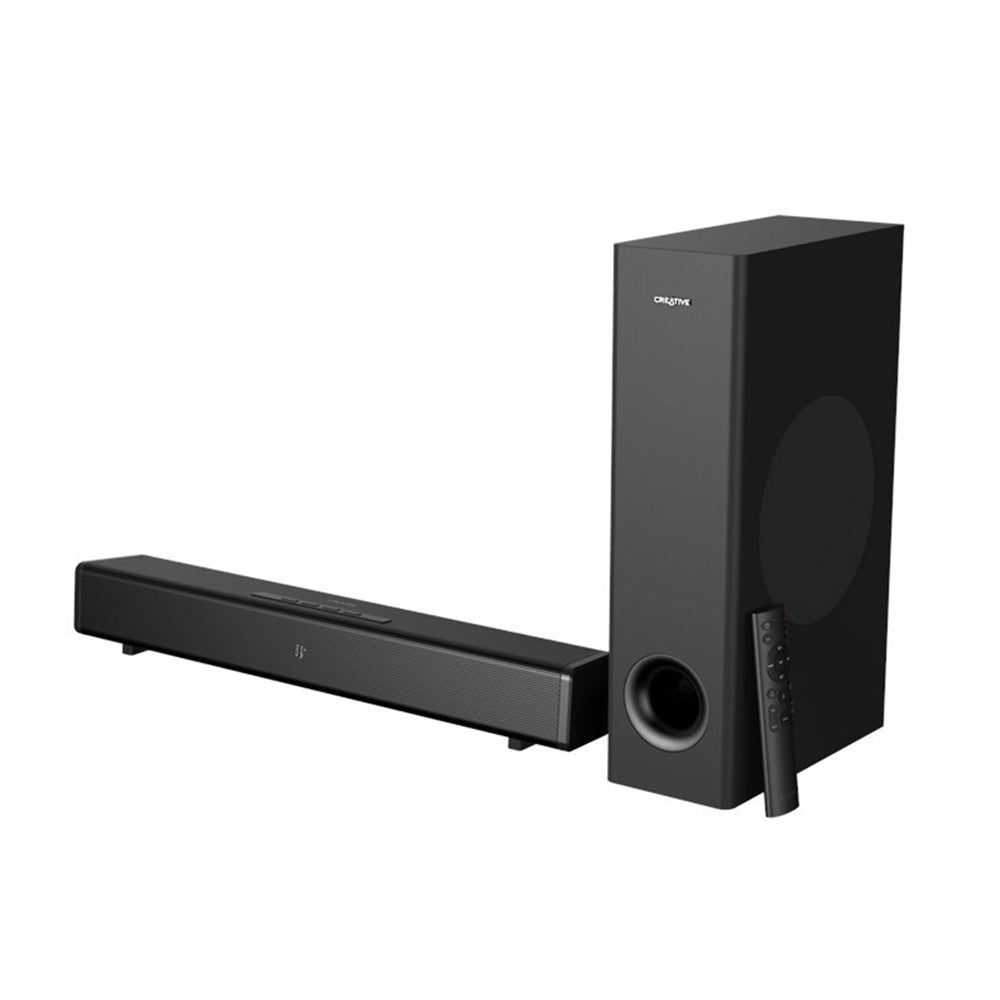 Creative Stage 360 High Performance 2.1 Channel Bluetooth Soundbar - Immersive Home Theater Audio for Movies, Music & Gaming | Black