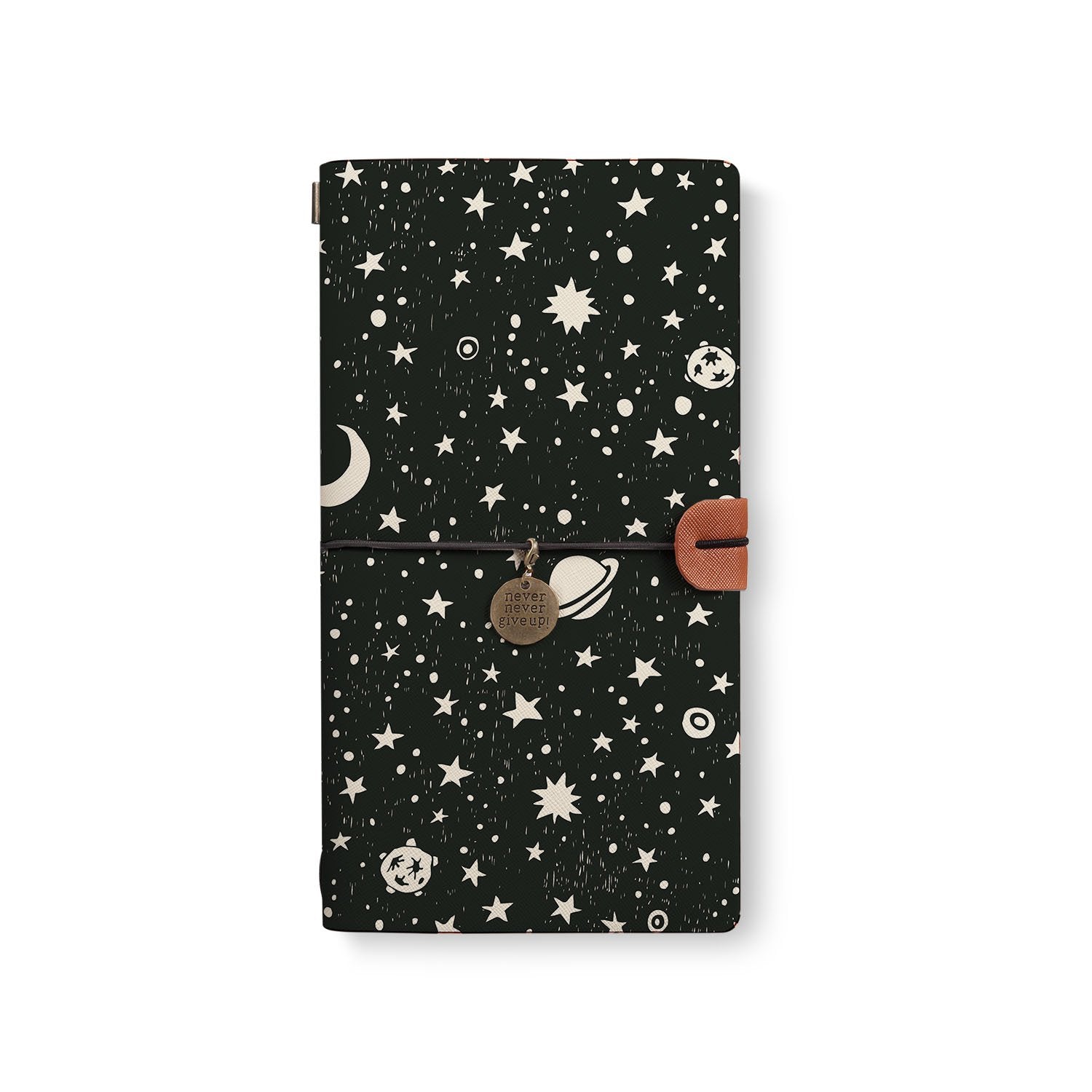 Premium Traveler's Notebook - Refillable Leather Journal for Writing, Sketching & Planning | Perfect for Travel, Bullet Journaling & Daily Use | Space-Themed Cover Design