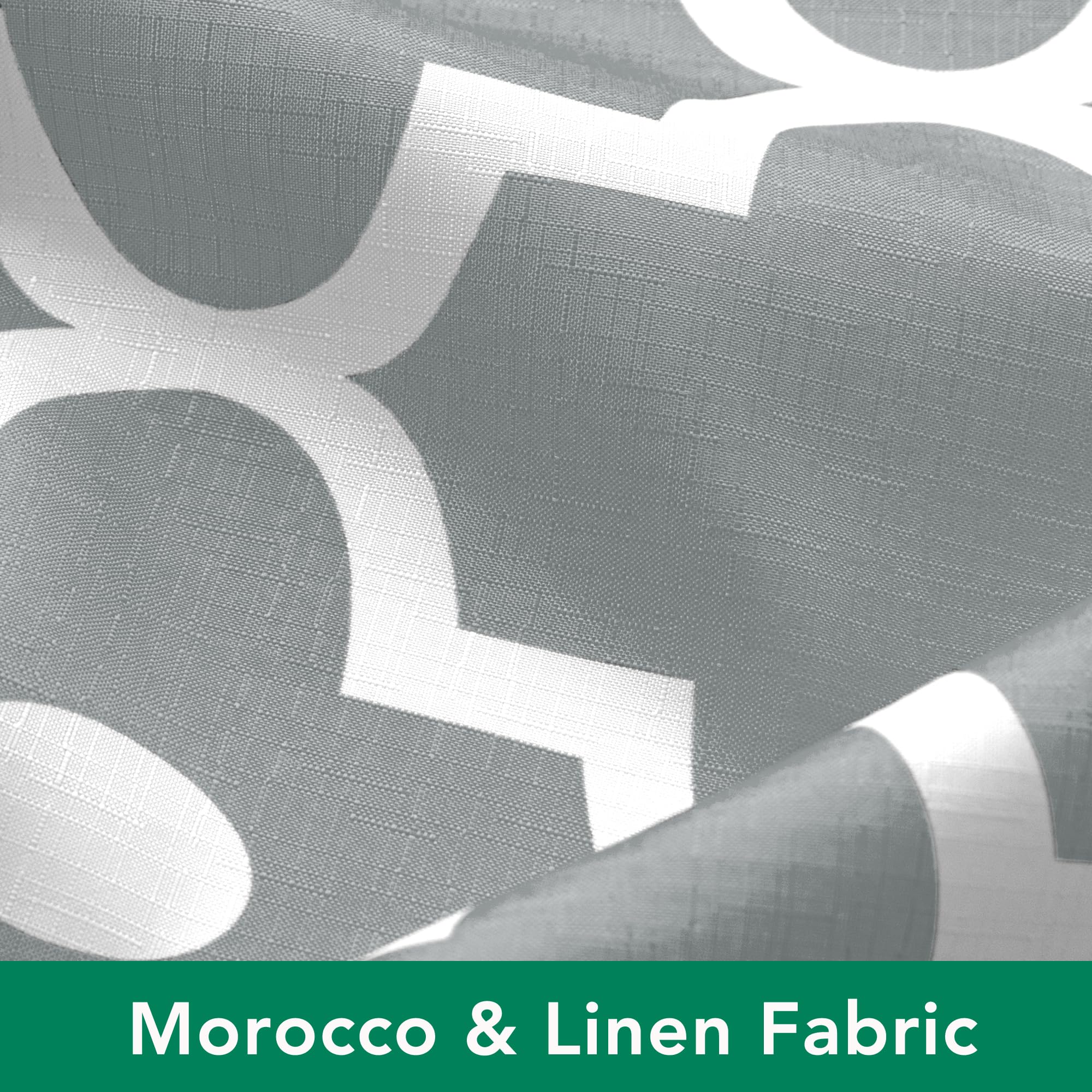 Biscaynebay Textured Fabric Shower Curtain 72x72 Inches - Silver Grey Morocco Pearl Printed Linen Bath Curtain for Modern Luxury Bathroom | Hotel Quality, Machine Washable | Perfect for Spa, Master Bath & Guest Room Decor