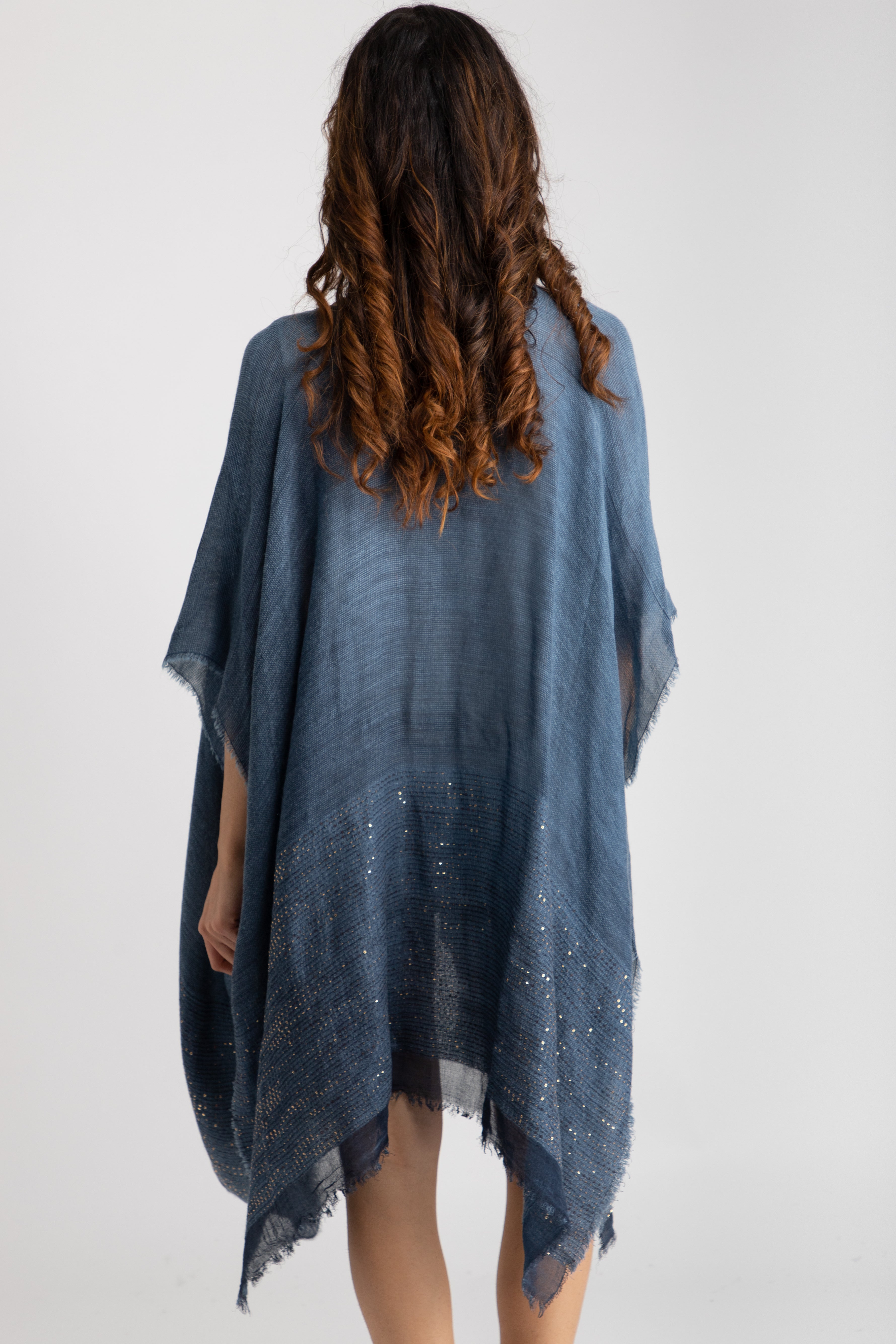 Elegant Fringed Sequin Kimono Robe - Women's Boho Chic Cover Up for Beach, Pool Party & Evening Wear