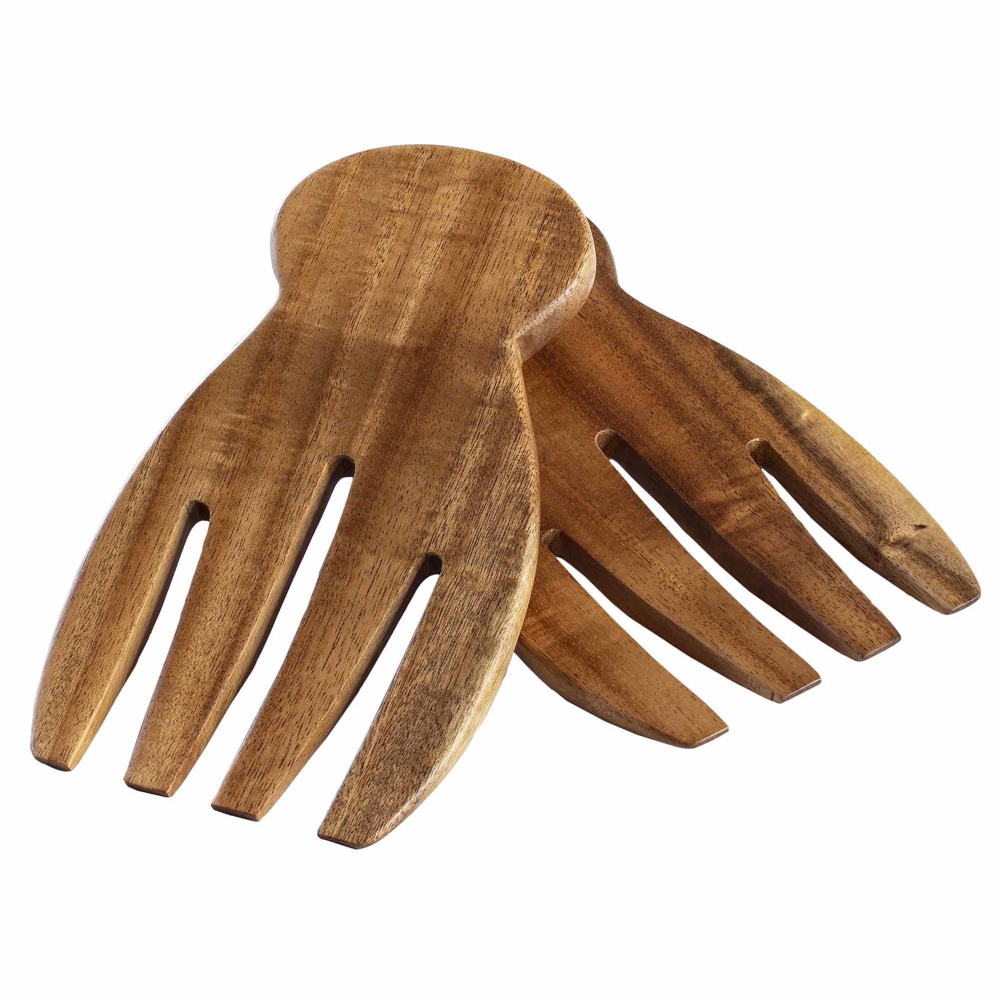 TB Home® Acacia Wood Salad Hands Set - Wooden Salad Servers for Toss & Serve - Perfect for Dinner Parties, BBQ, Picnics & Healthy Eating