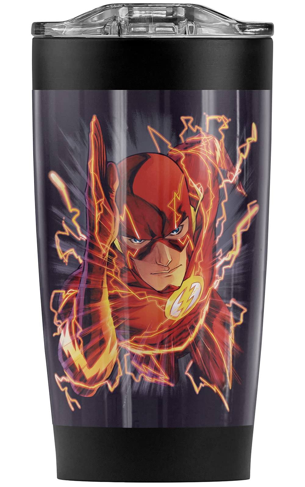 The Flash New 52 Cover #1 20oz Stainless Steel Tumbler - Vacuum Insulated Coffee Travel Mug with Leakproof Sliding Lid - Keeps Hot & Cold Beverages Perfect Temperature - Ideal for Office, Commuting, Gym & Outdoor Adventures