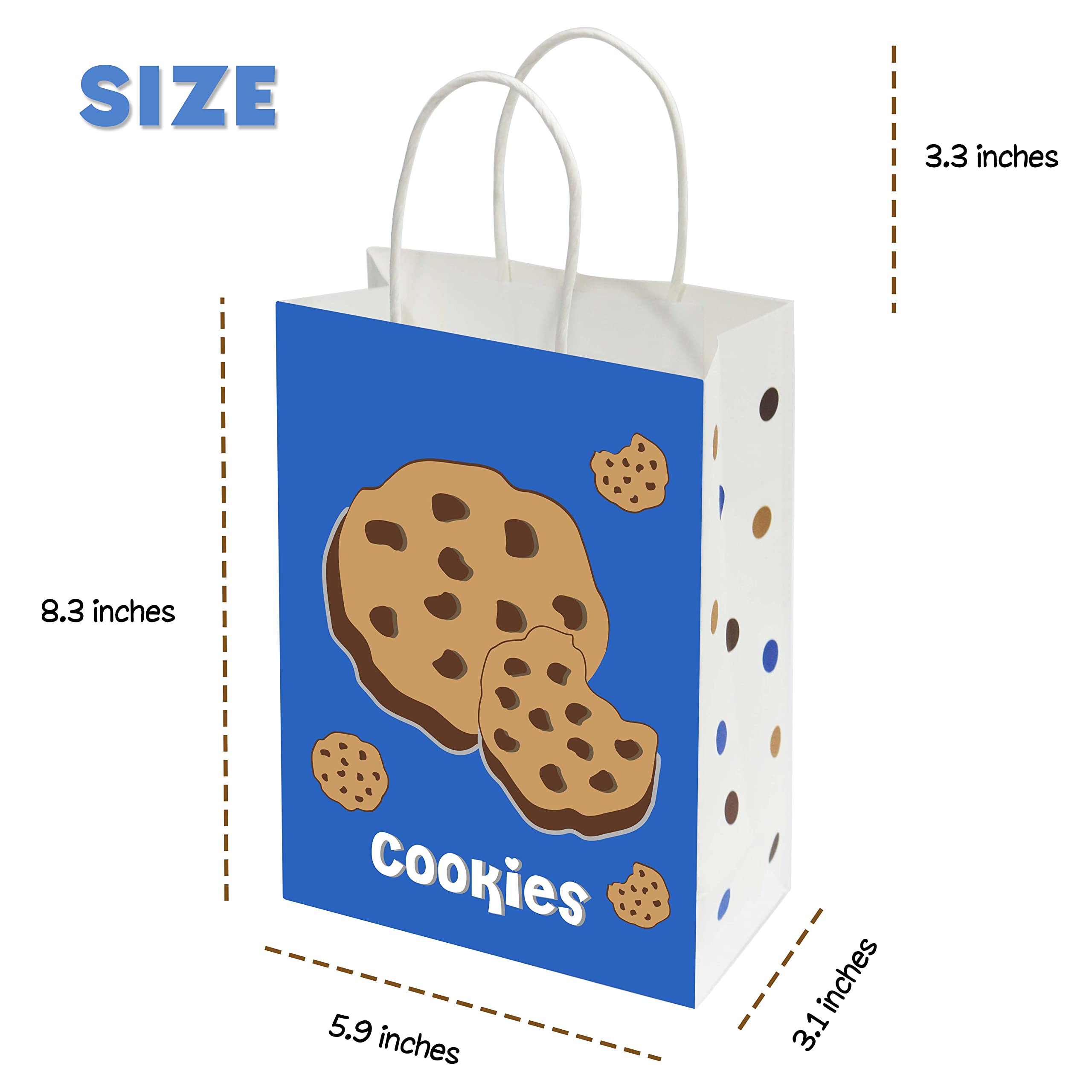 Lsaepon Milk & Cookies Birthday Party Favor Bags - 16 Pack Cookie and Milk Theme Gift Bags for Kids, Baby Showers, Birthday Parties - Perfect for Party Favors, Goodie Bags, and Sweet Treats