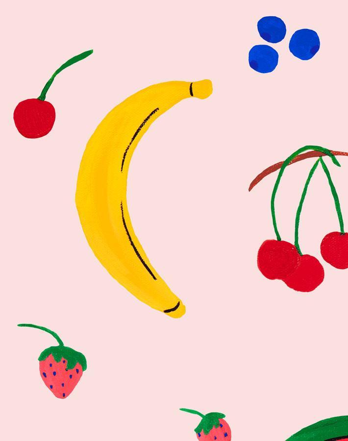 Fruit Punch Pink Wallpaper by Carly Beck - Vibrant Peel and Stick Wallpaper for Bedroom, Nursery & Home Decor