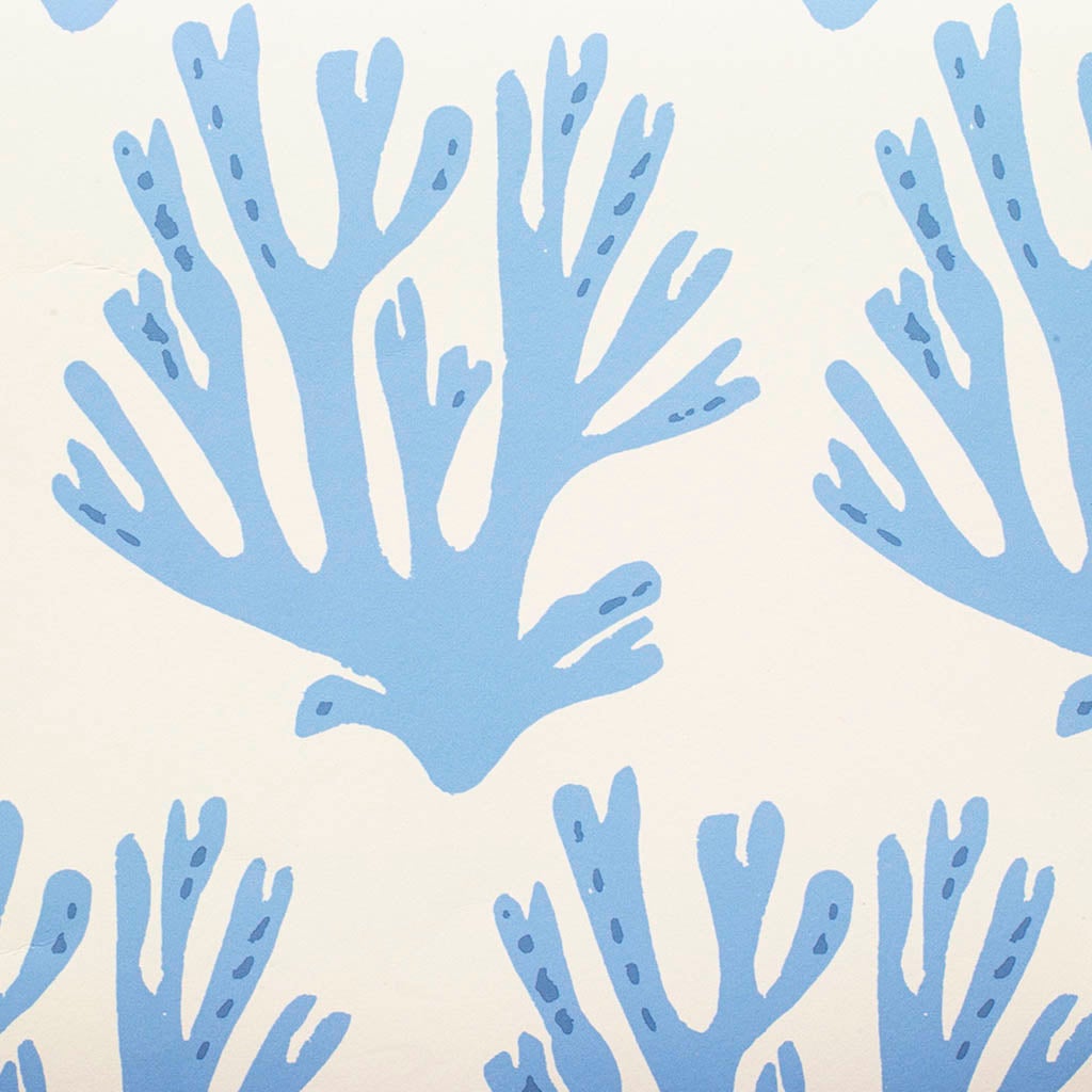 Blue Coral Wallpaper Sample - Self-Adhesive Peel & Stick Wallpaper for Bedroom, Bathroom, Living Room Decor