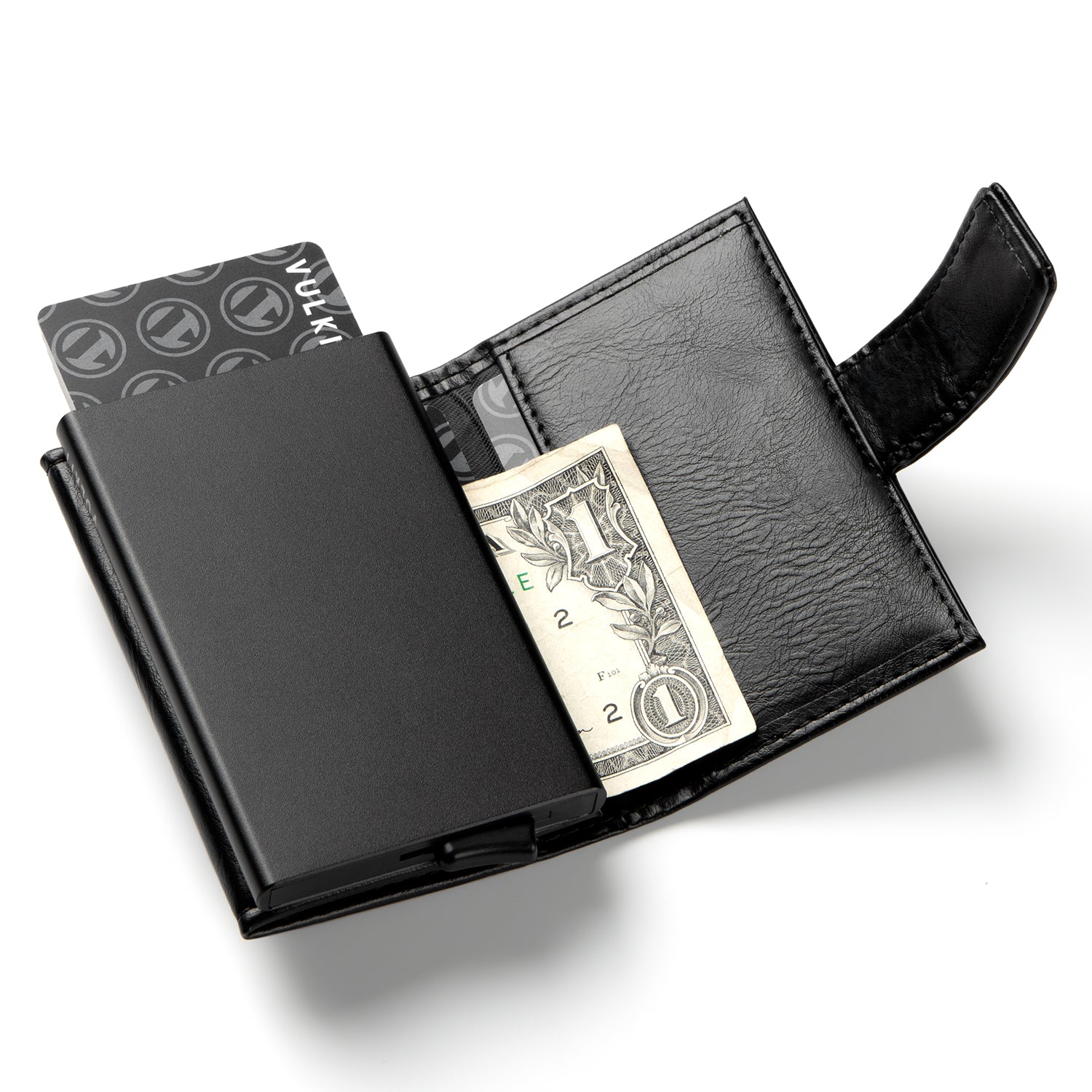 VC204 Magnetic Button Closure Tri-Fold Wallet - Secure RFID Blocking Leather Wallet for Men & Women - Perfect for Travel, Business & Everyday Use