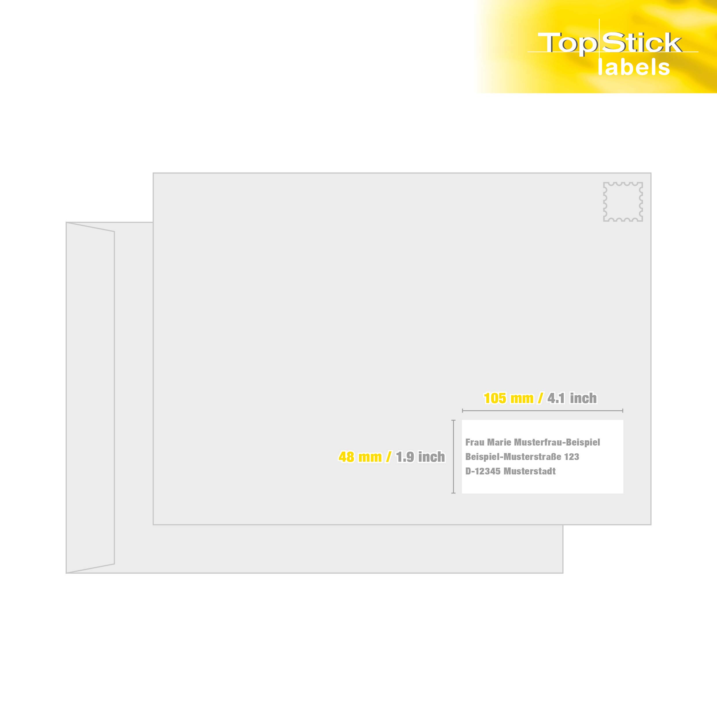 1200 White Multipurpose Labels - 105 x 48mm Blank Sticky Labels for Laser & Inkjet Printers | 100 Sheets Universal Adhesive Labels for Shipping, Address, Filing & Organization
