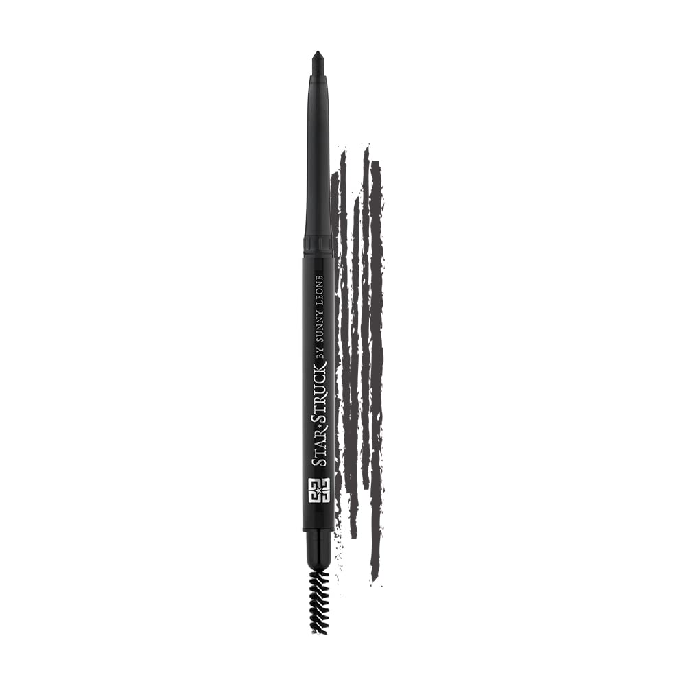 STARSTRUCK BY SUNNY LEONE Stellar Eyebrow Pencil - Black (1 Pack) | Waterproof, Long-Lasting Brow Pencil for Perfectly Defined Eyebrows | Ideal for Daily Makeup, Professional Use & On-The-Go Touch Ups
