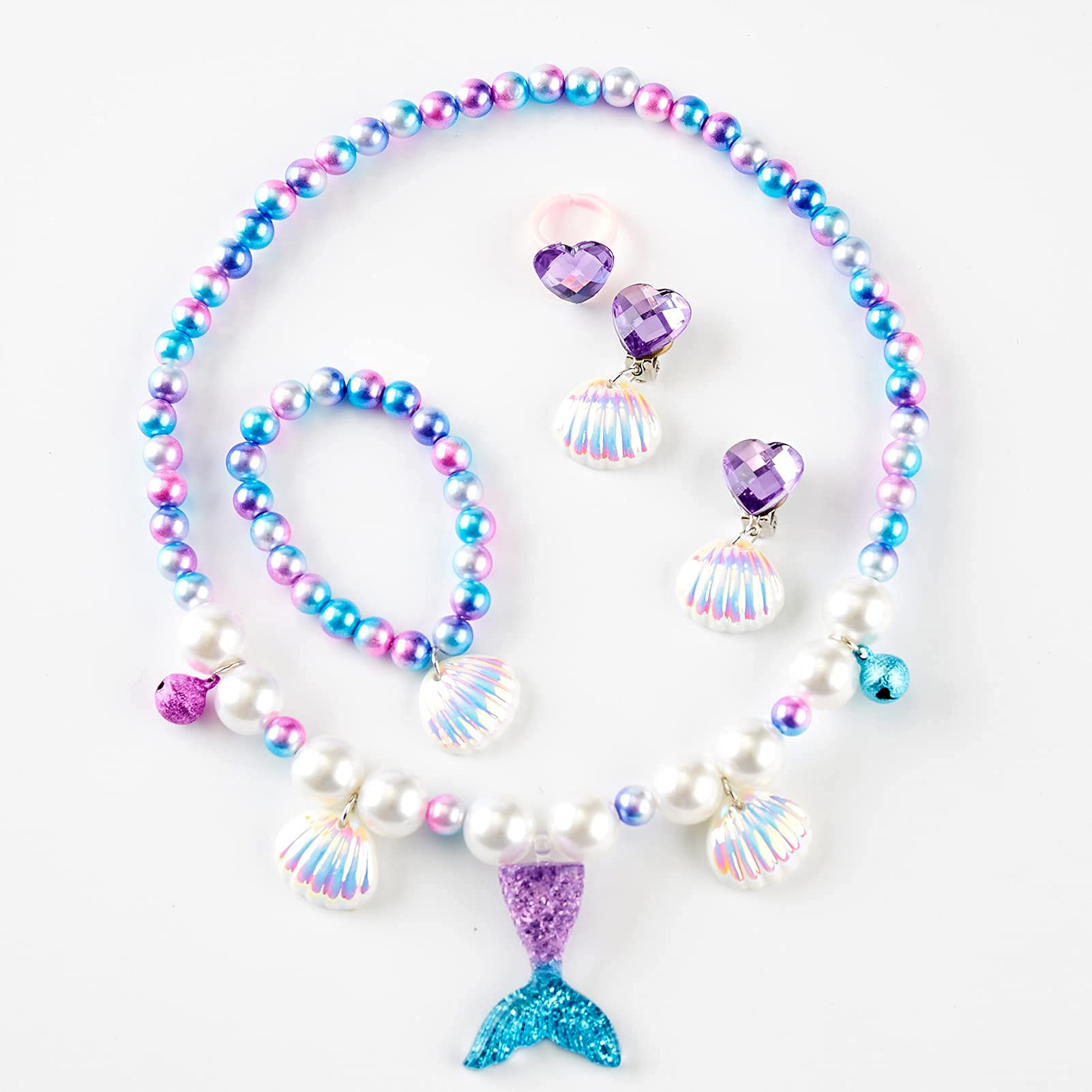 Mermaid Costume for Girls - Sparkly Halloween Princess Dress with Accessories Set | Perfect for Halloween Parties, Dress-Up Play & Underwater Themed Events