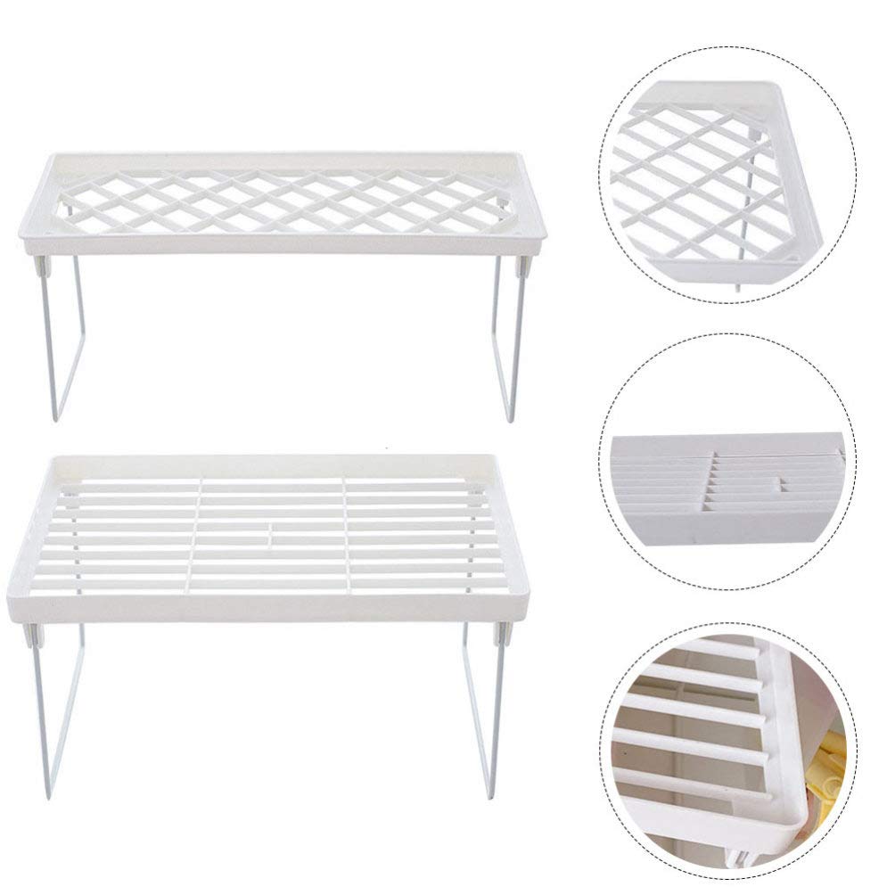 Cabilock 2-Pack Dual Monitor Stand Riser - White Plastic Computer Monitor Shelf for Home & Office Workspace - Ergonomic Desk Organizer for Laptops, Keyboards & Office Accessories