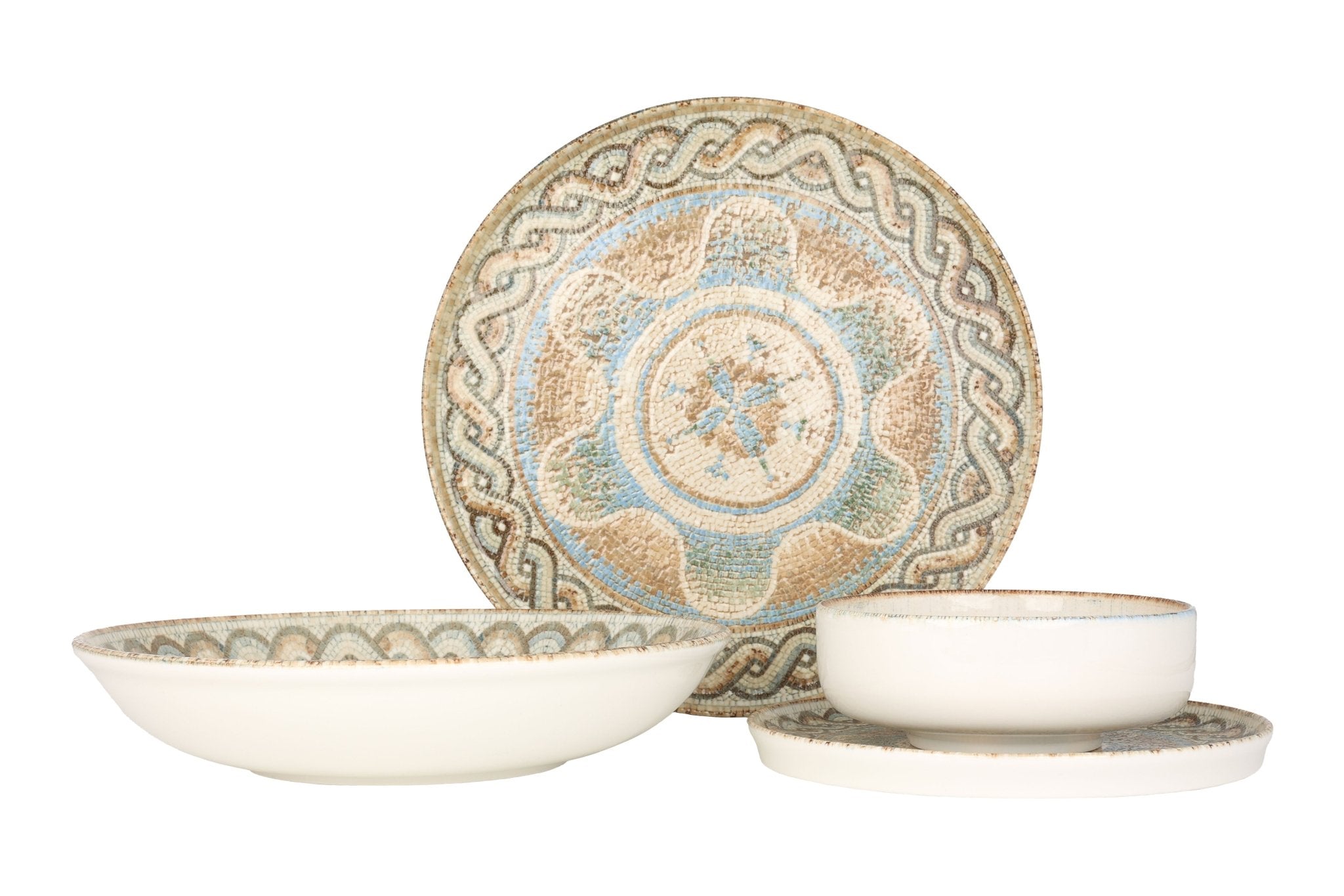 Premium Celest 24-Piece Dinnerware Set - Elegant Porcelain Plates, Bowls, Cups & Saucers for Formal Dining, Entertaining & Everyday Use
