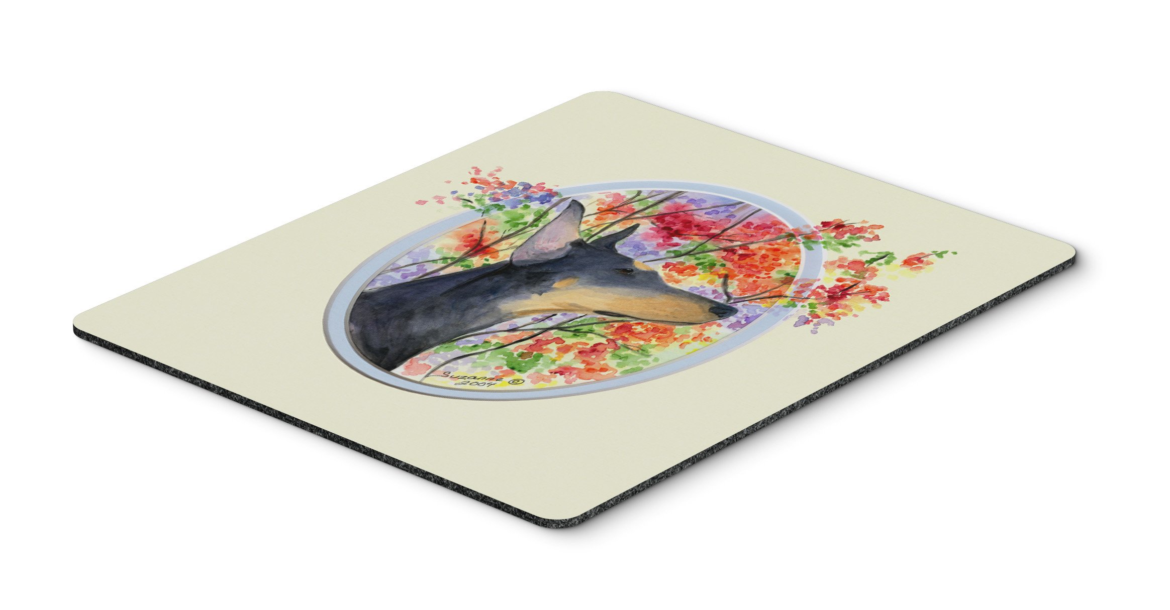 Doberman Mouse Pad & Hot Pad - Large Washable Non-Slip Desk Mat for Home Office, Gaming, and Computer Use | Caroline's Treasures SS8044MP | Perfect for Workstations, Laptops, and Kitchen Trivets