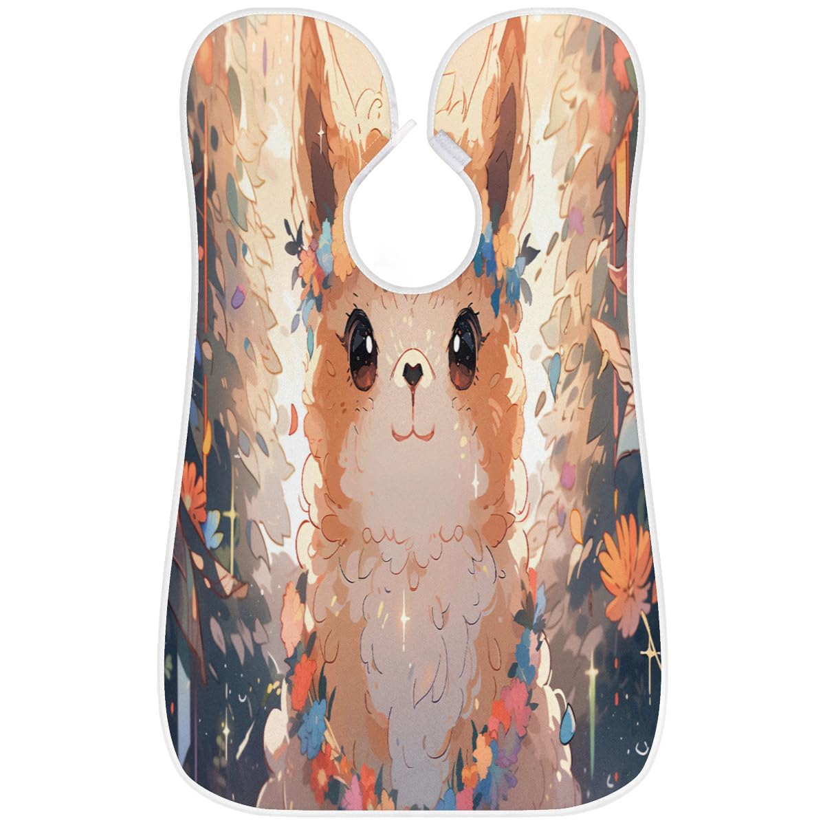 Colorful Cartoon Alpaca Beard Bib for Men - Waterproof Shaving Apron, Hair Dye Cape & Makeup Artist Accessory - Sink Hair Catcher for Beard Trimming & Haircut - Perfect Gift for Barbers & Stylists (Home Salon & Professional Use)