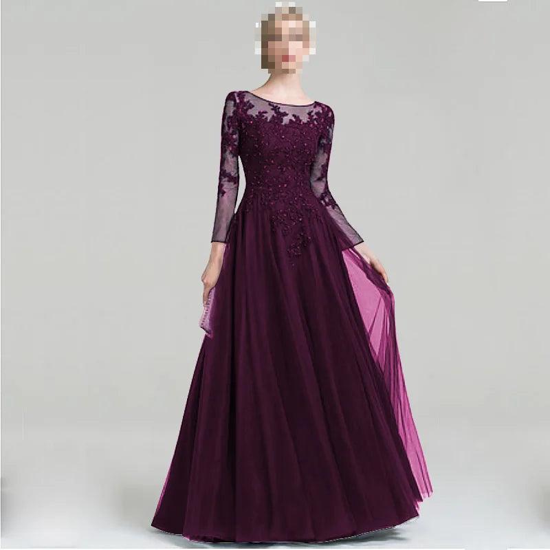 Elegant Tulle Scoop Neck Mother of Bride Dress with Sparkling Sequins - Perfect for Weddings, Formal Events & Special Occasions