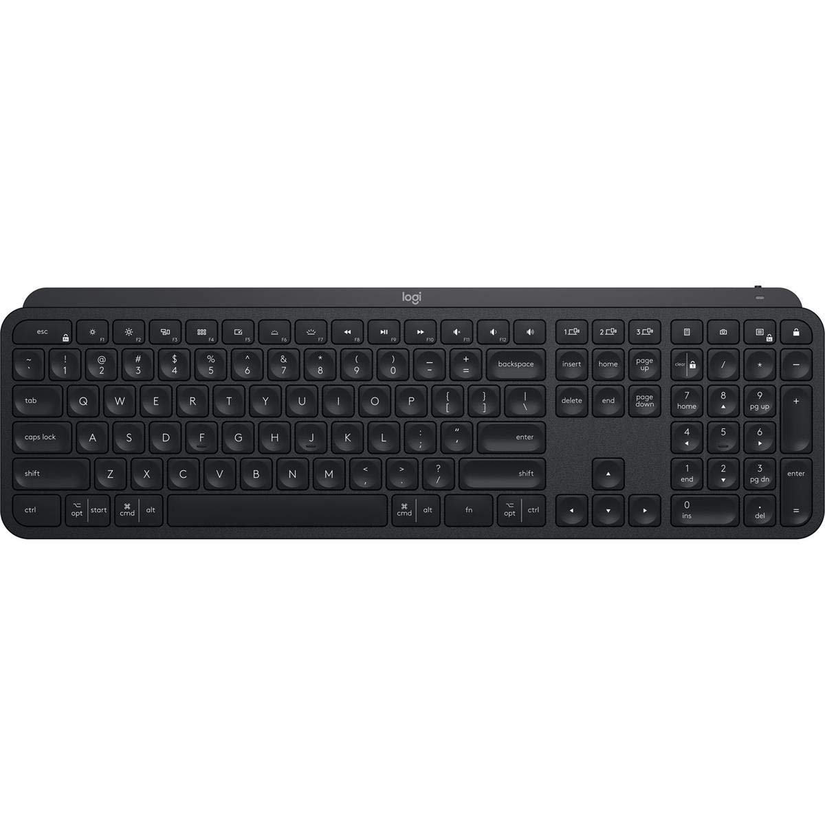 Logitech MX Keys Advanced Wireless Keyboard - Backlit, Bluetooth, USB-C, Compatible with Mac, Windows, Linux, iOS & Android - Premium Metal Build for Home, Office & Gaming (Black)
