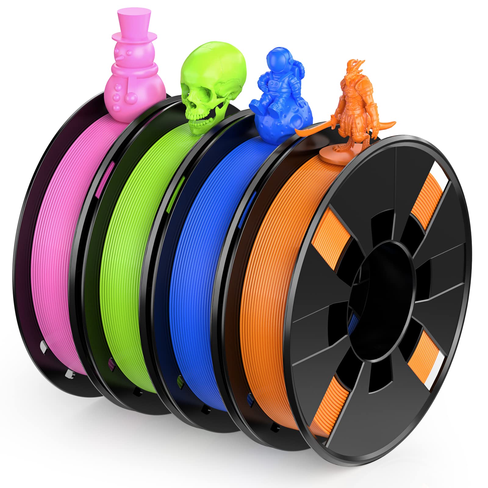 ENTINA 4 Colors PLA 3D Printer Filament Bundle - 1.75mm, 200g per Spool, +/-0.02mm Accuracy for Tina 2 & Other 3D Printers - Perfect for Miniatures, DIY Crafts & Home Decor Projects
