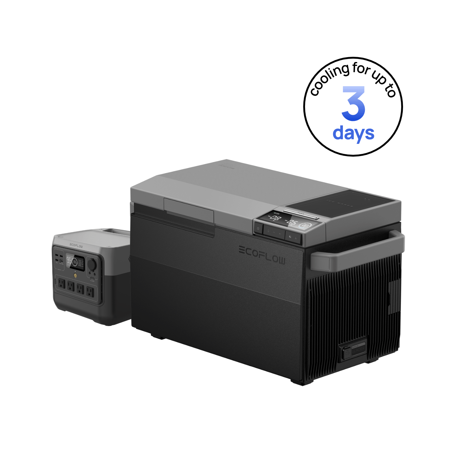 EcoFlow GLACIER Portable Refrigerator & EcoFlow RIVER 2 Pro Power Station - Perfect for Camping, RV Trips & Emergency Power Backup