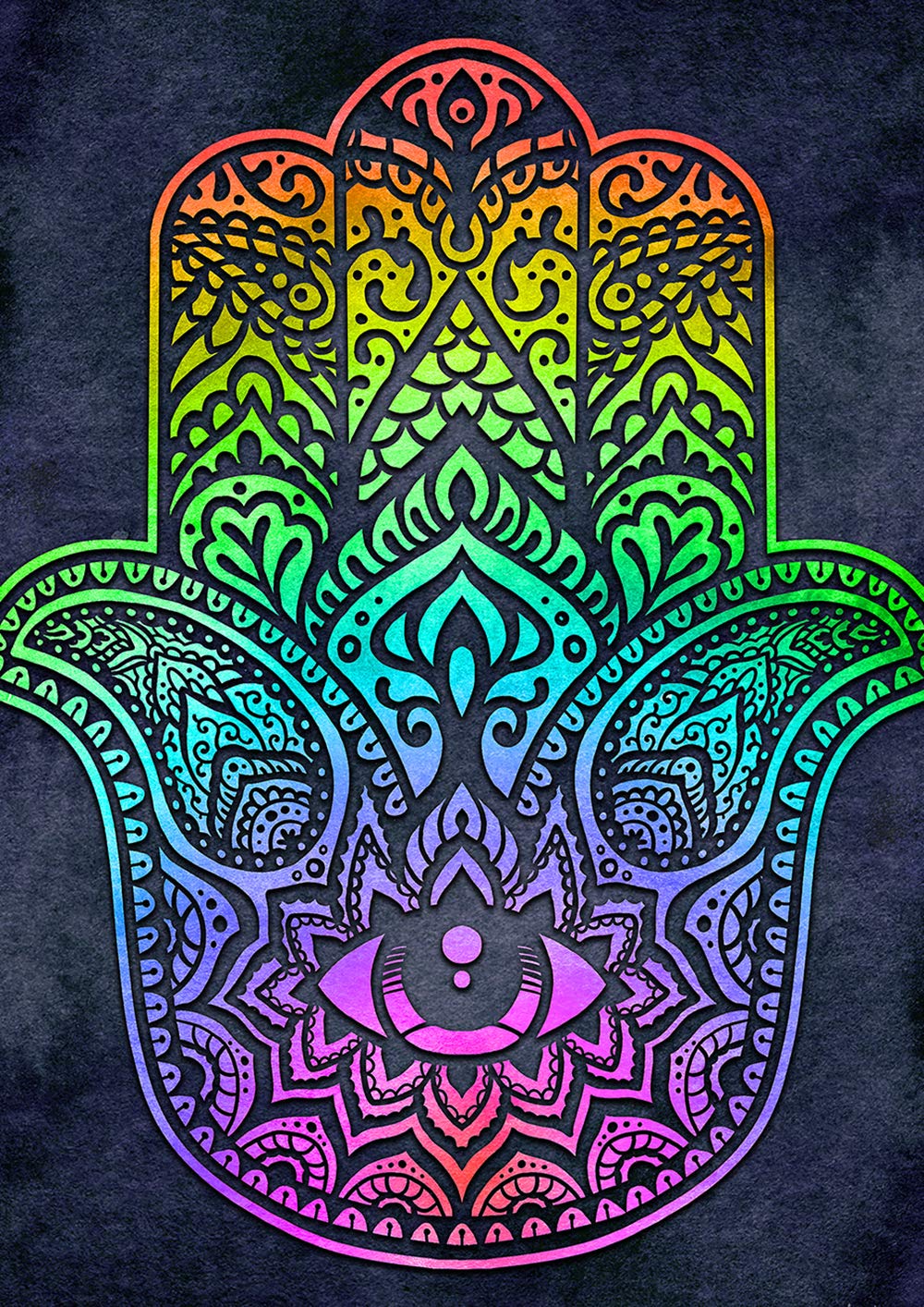 Toland Home Garden 1112456 Rainbow Hamsa 12.5 x 18 Inch Decorative Garden Flag - Colorful Outdoor Yard Art for Patio, Lawn & Front Porch Decor