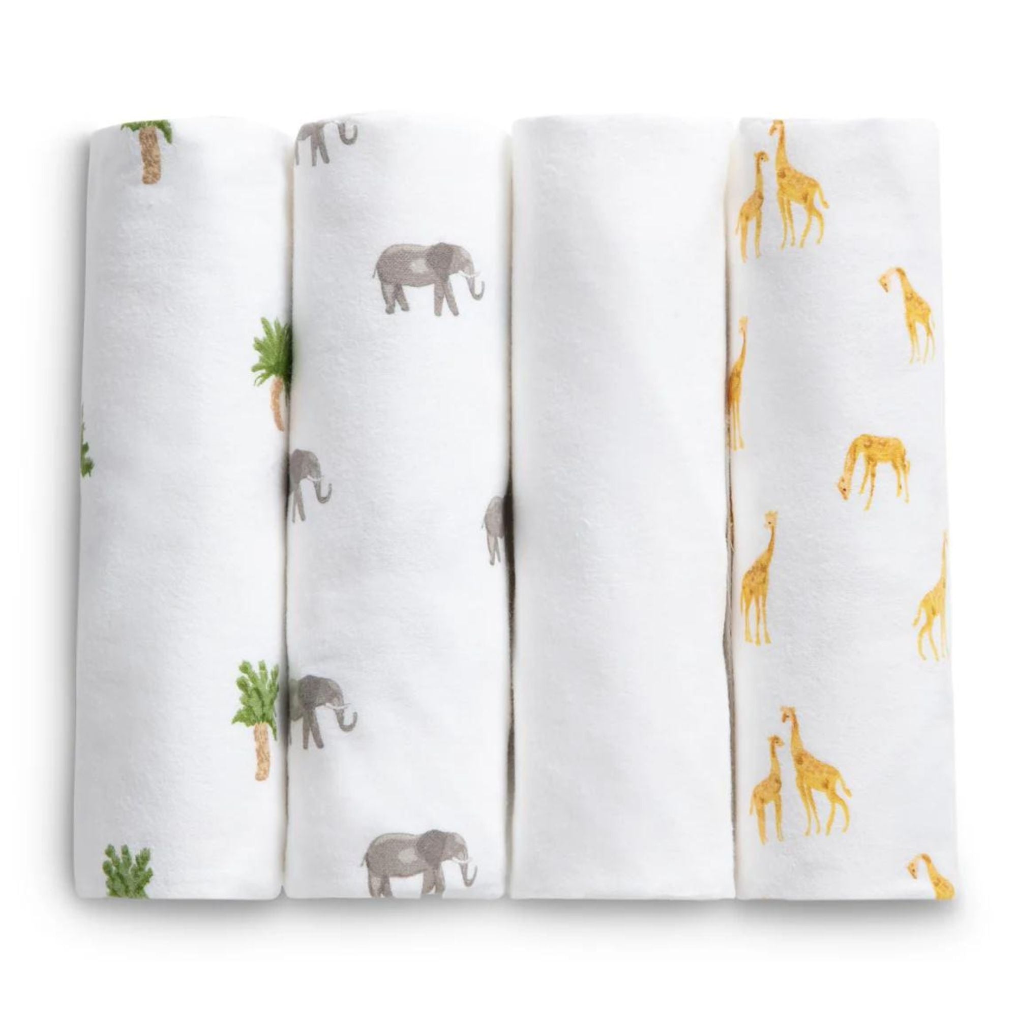 Soft 100% Cotton Flannel Baby Receiving Blankets - 4 Pack for Newborns & Infants - Perfect for Swaddling, Nursing & Cuddling