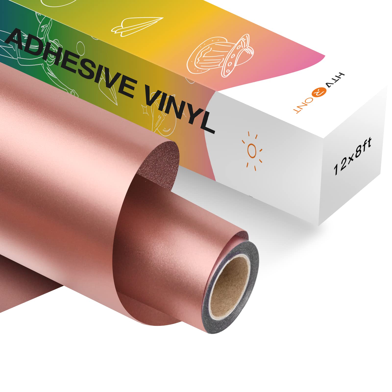 HTVRONT Rose Gold Metallic Permanent Vinyl Roll 12