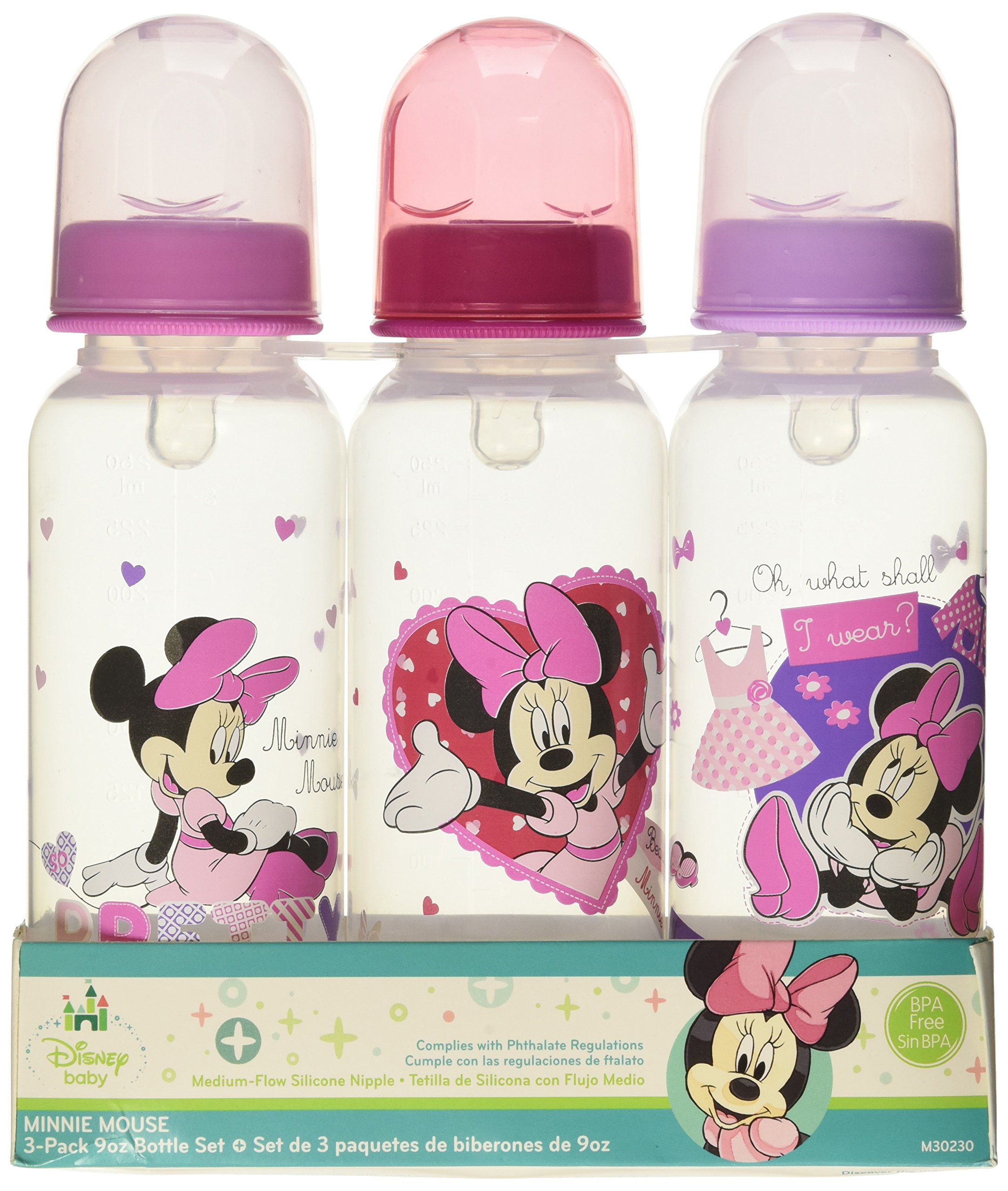 Minnie Mouse 3-Pack Stainless Steel Water Bottle Set for Kids - BPA-Free, Leak-Proof, Insulated Tumblers for School, Travel & Disney Theme Parks