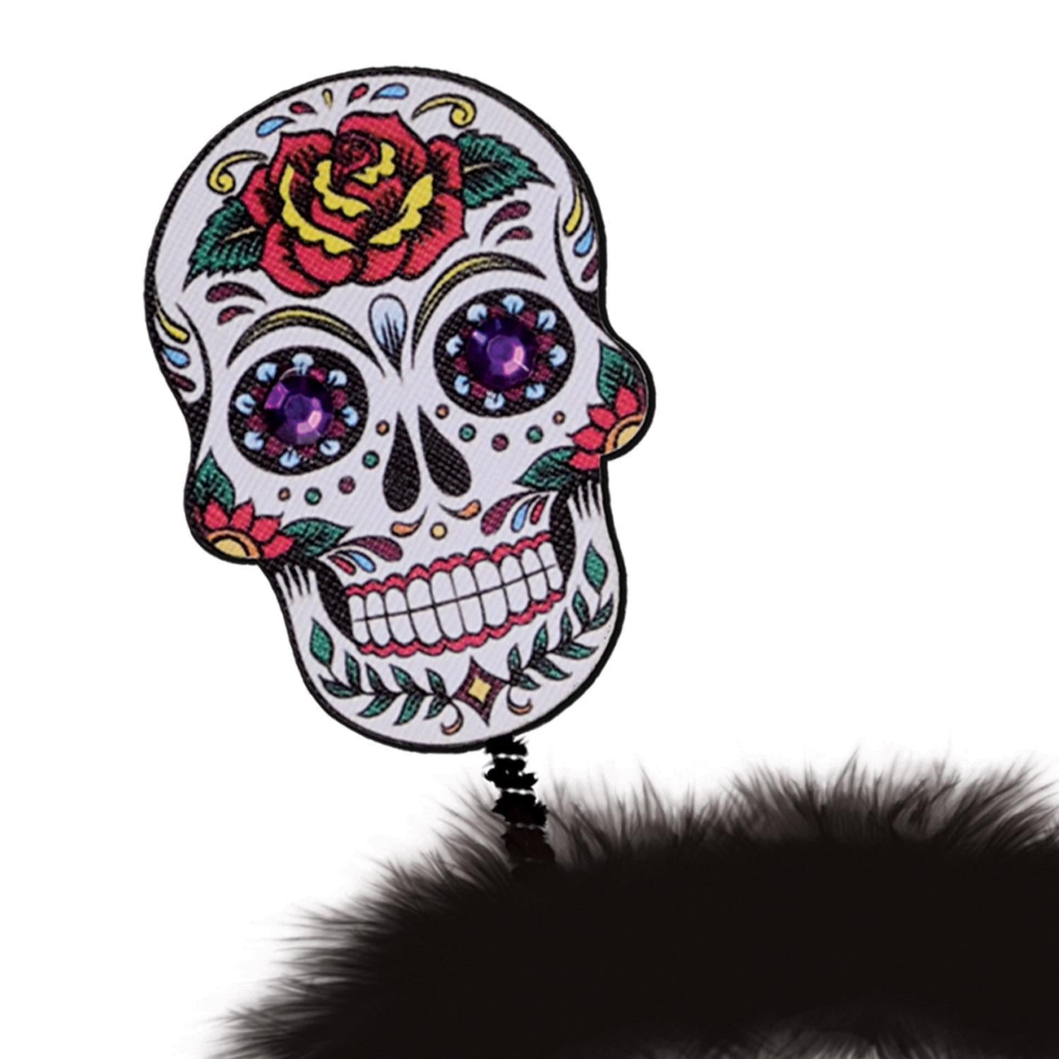 12 Pack Beistle Day of the Dead Sugar Skull Boppers - Colorful Party Headbands for Halloween, Dia de los Muertos Celebrations & Costume Accessories