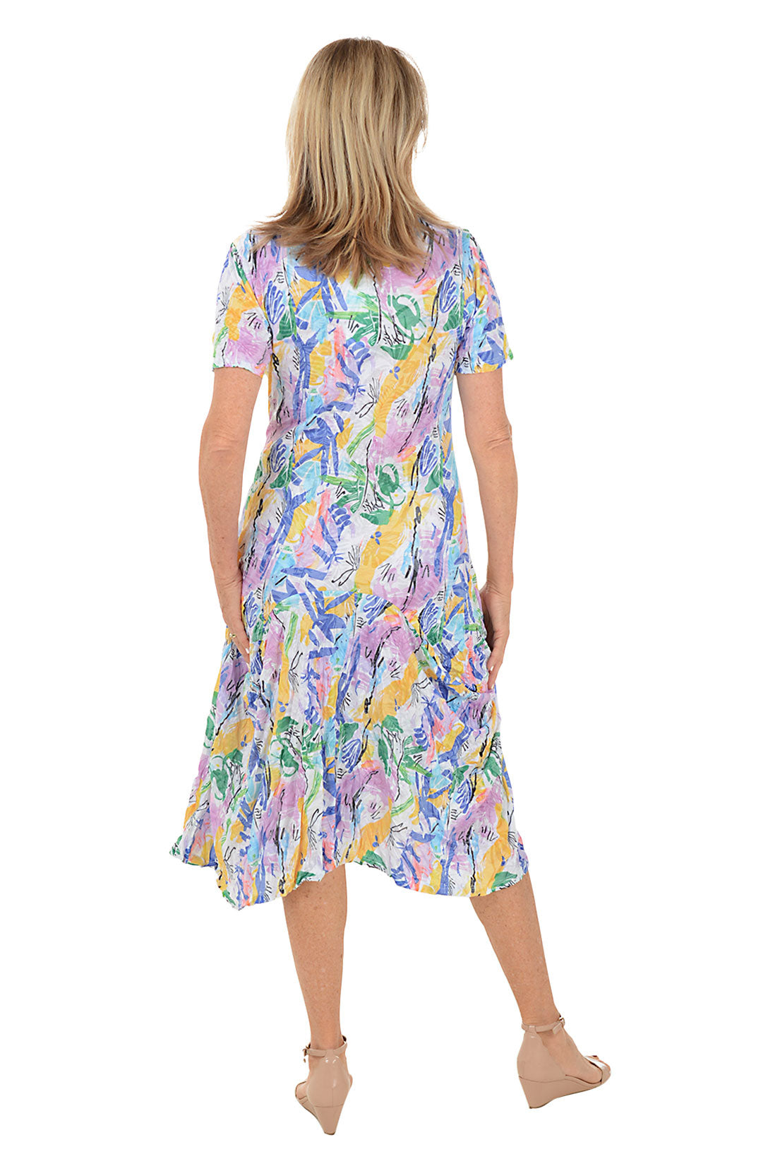 Mardi Gras Short Sleeve Draped Dress - Festive Party Outfit for Women | Perfect for Carnival, Costume Parties & Spring Celebrations