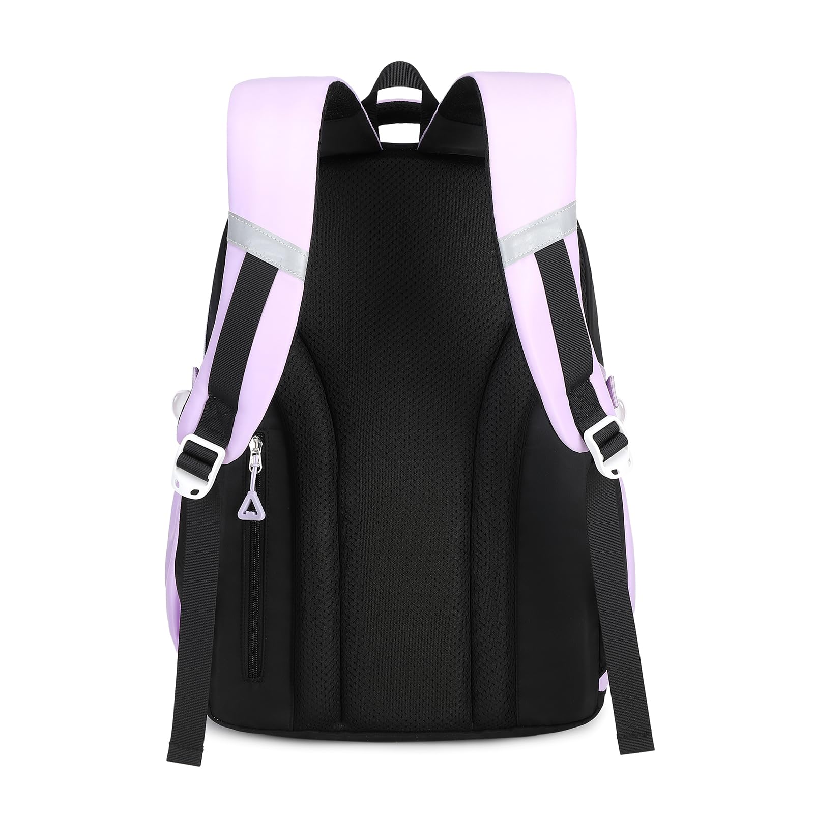 **Girls Backpack for Kindergarten, Elementary & Middle School - Large Capacity Kids Bookbag with Multiple Pockets (Black & Purple) - Perfect for School, Travel & Daily Use**