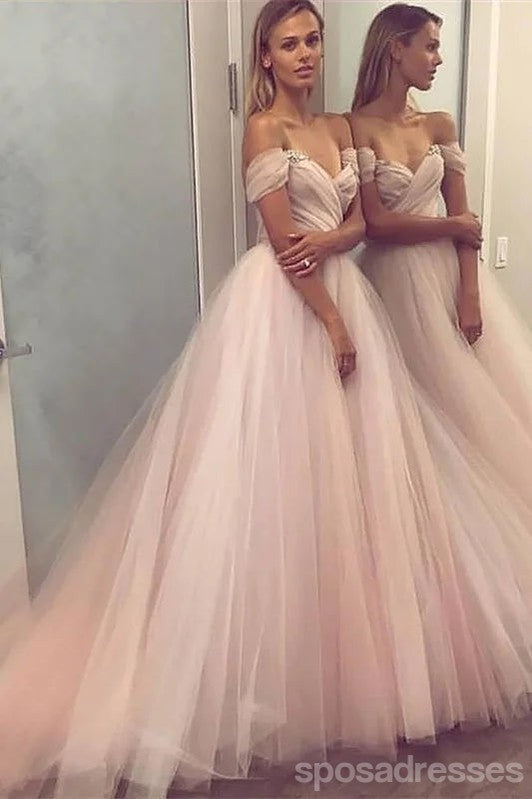 Elegant Pink A-Line Off Shoulder Maxi Long Party Prom Evening Dress - Perfect for Formal Events, Weddings & Special Occasions