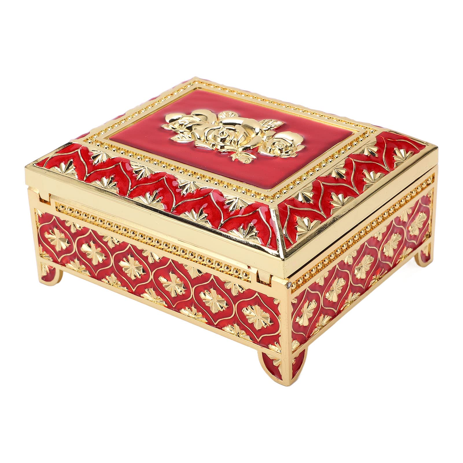 Vintage Metal Jewelry Box - Pink Embossed Zinc Alloy European Style Jewelry Storage Case | Perfect for Women's Jewelry Organizer, Gift for Her, Bridesmaid Present & Home Decor