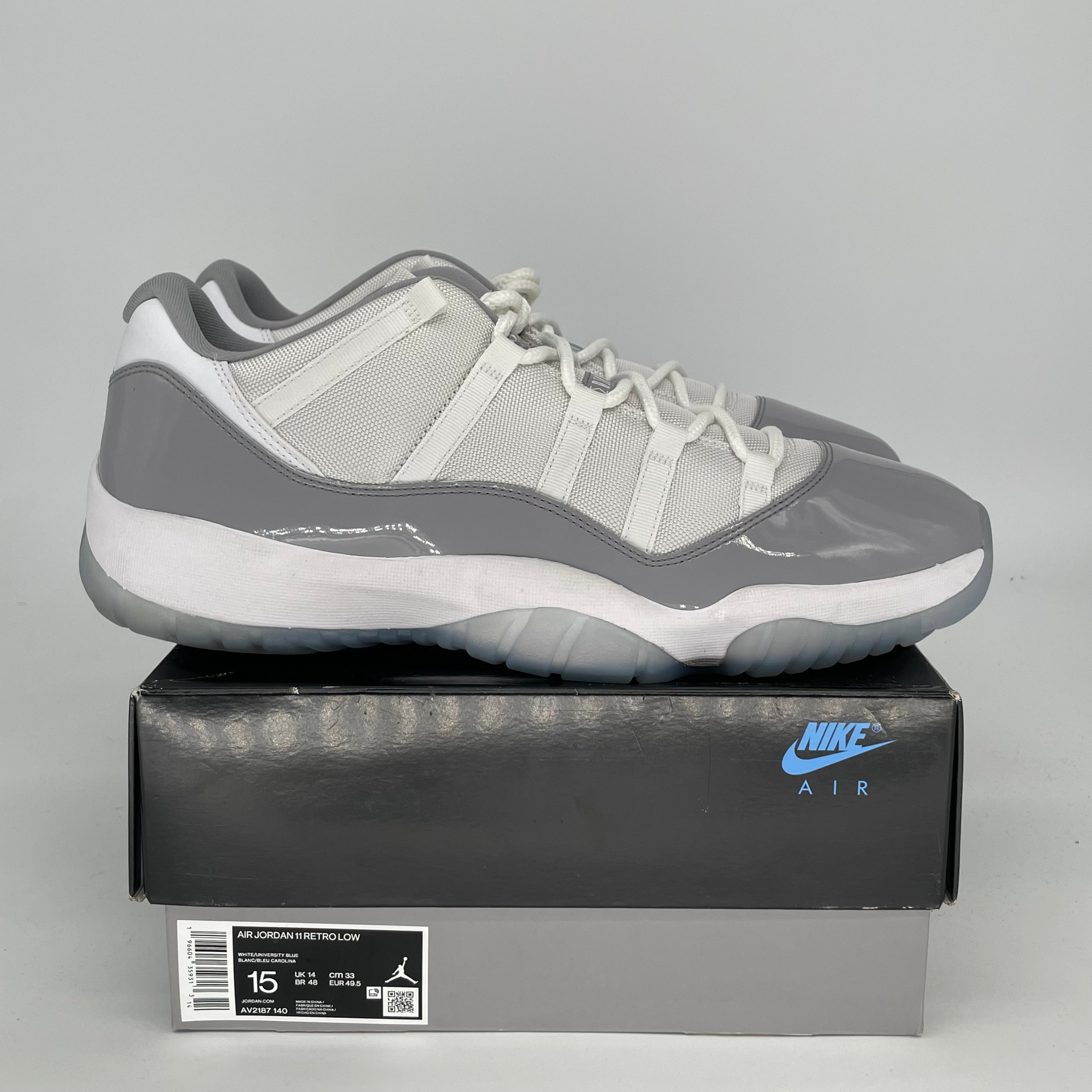 AIR JORDAN 11 LOW CEMENT GREY MEN'S BASKETBALL SHOES SIZE 15 (AV2187-140) - Perfect for Casual Wear, Street Fashion & Basketball Games