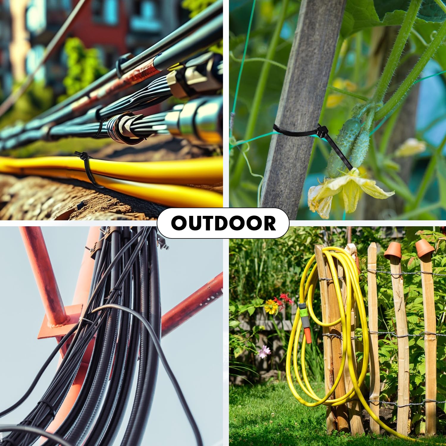 KAMOTA 1500pcs 12-Inch Heavy Duty Nylon Zip Ties - 50lb Tensile Strength, UV Resistant Self-Locking Cable Ties for Indoor & Outdoor Use - Perfect for Organizing Wires, Securing Plants & DIY Projects