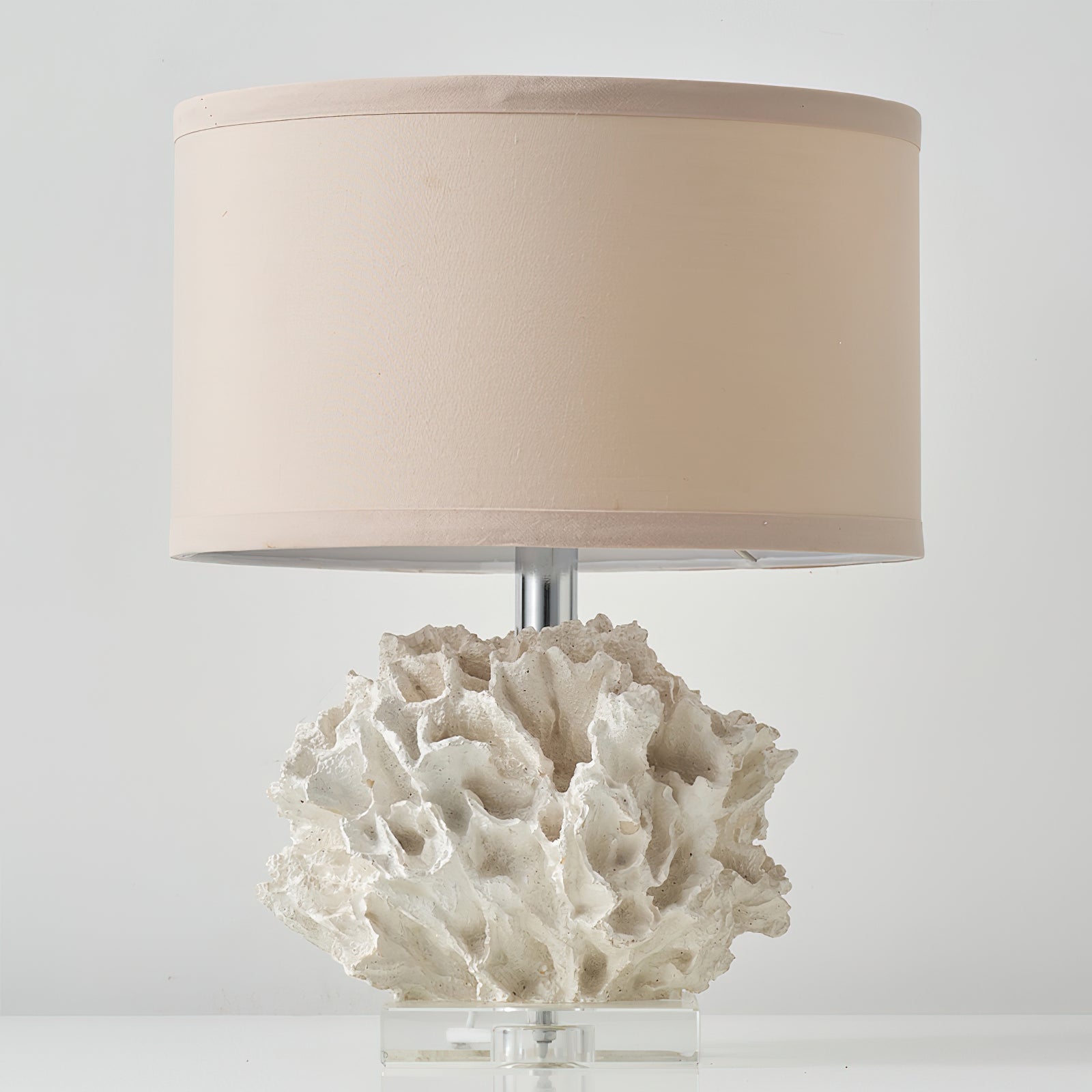 Caribbean Coral Table Lamp - Handcrafted Coastal Decor for Living Room, Bedroom & Office - Perfect for Beach House & Nautical Theme Decor