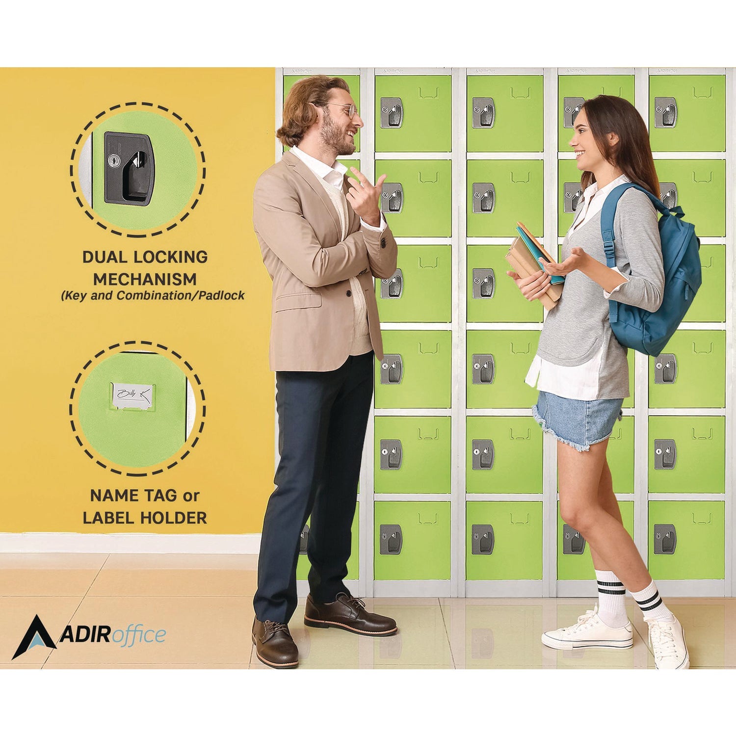 AdirOffice 6-Compartment Steel Storage Locker - 12