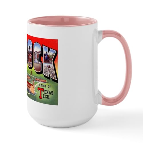 White/Pink Inside - Lubbock Texas Greetings Large Mug