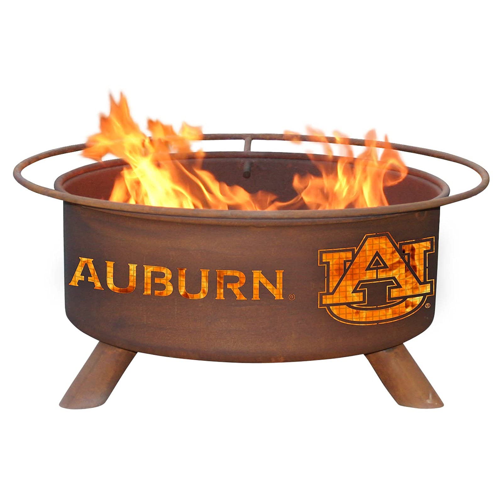 Patina Products F405 Auburn Steel Outdoor Fire Pit - 24 x 24 x 11 Inch - Natural Rust Patina Finish - Perfect for Backyard, Camping & Patio Gatherings