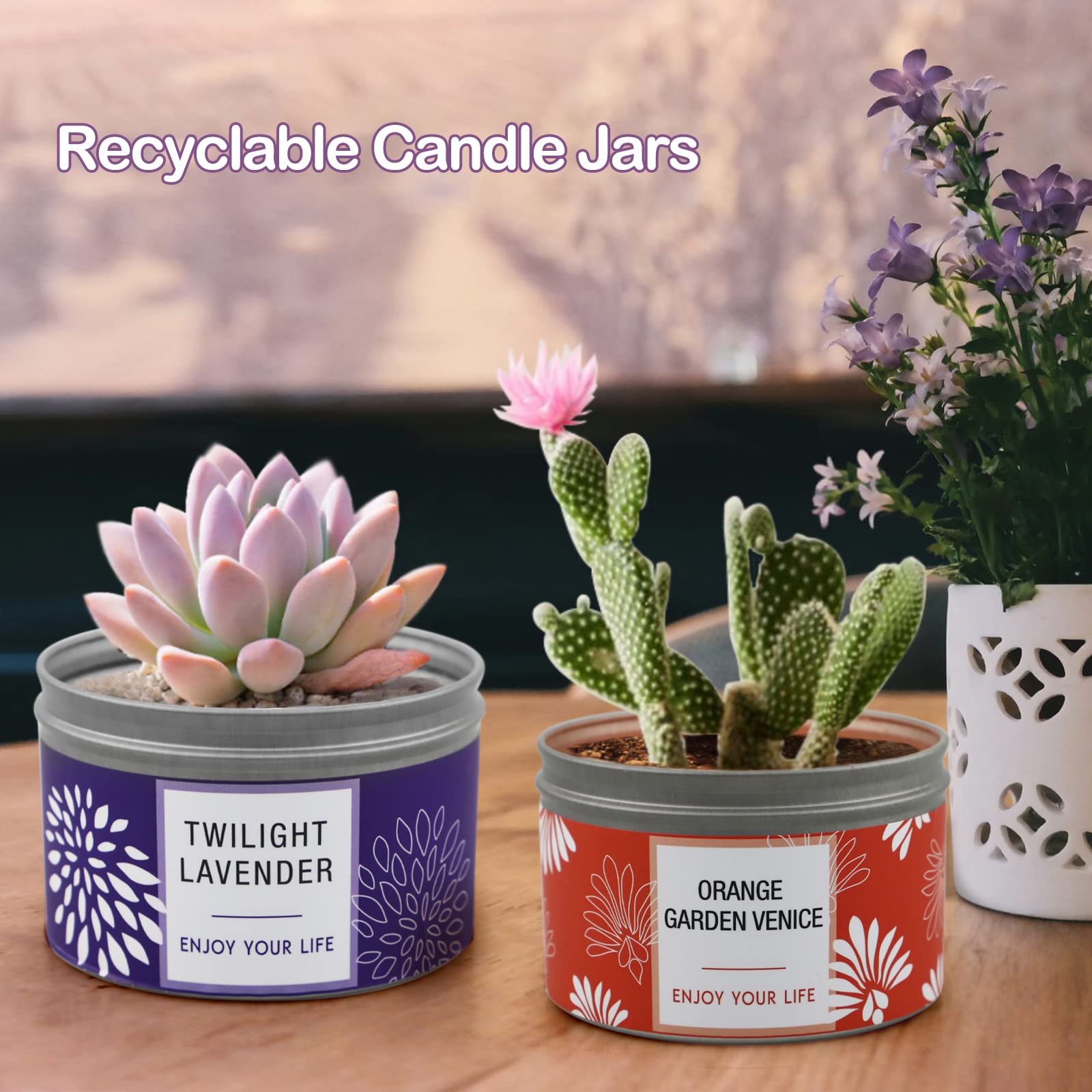 3 Pack Long-Lasting Soy Candles - Lavender, Orange Blossom & Mahogany Aromatherapy for Home Relaxation, Valentine's Day Gifts & Romantic Ambiance | Scented Candle Set for Stress Relief & Cozy Evenings